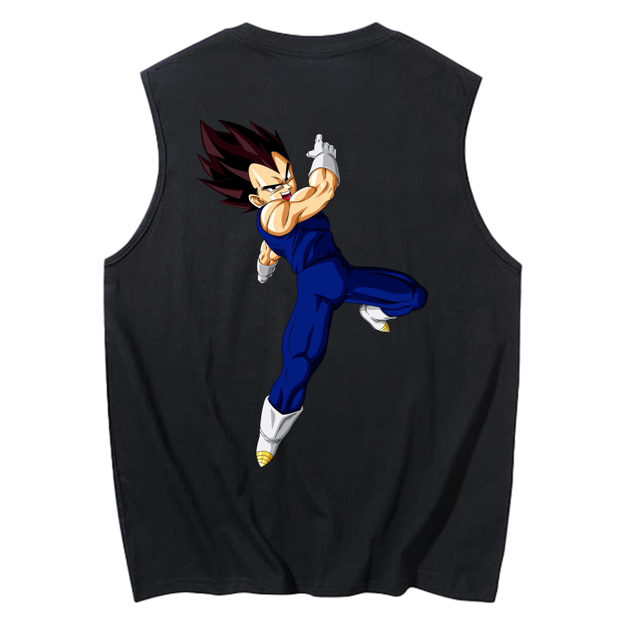 （画像用） ドラゴンボール ベジータ四世（Bejīta Yonsei）DRAGON BALL Vegeta IV コットン100％タンクトップ（背面プリント）