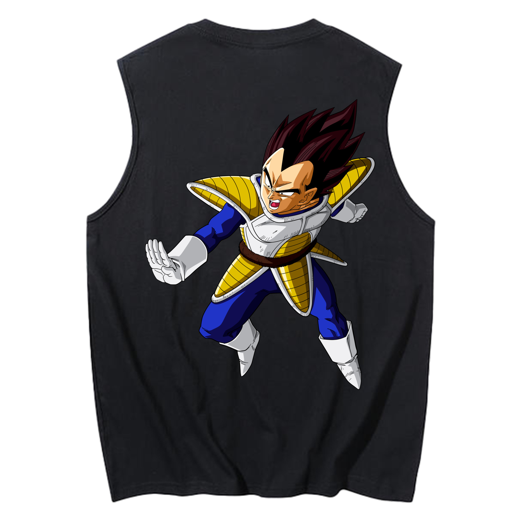 （画像用） ドラゴンボール ベジータ四世（Bejīta Yonsei）DRAGON BALL Vegeta IV コットン100％タンクトップ（背面プリント）