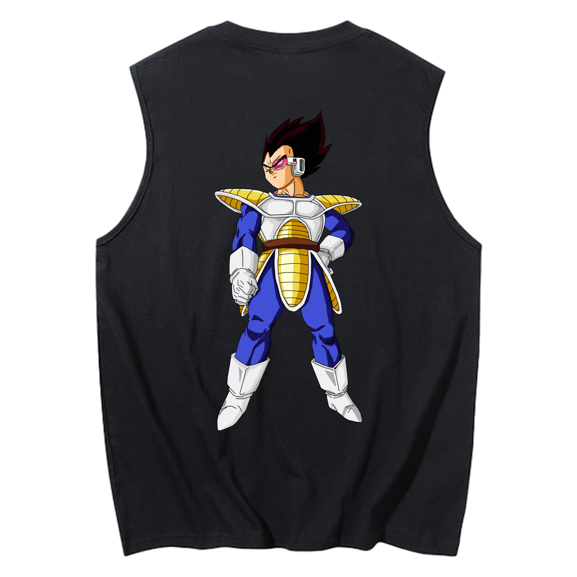 （画像用） ドラゴンボール ベジータ四世（Bejīta Yonsei）DRAGON BALL Vegeta IV コットン100％タンクトップ（背面プリント）