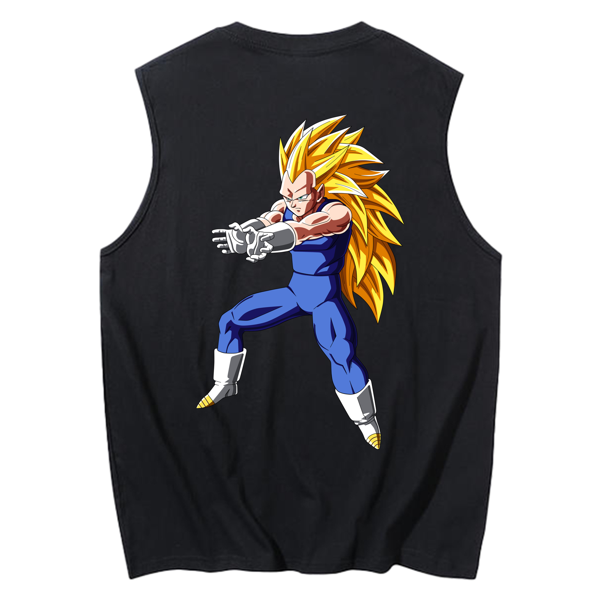 （画像用） ドラゴンボール ベジータ四世（Bejīta Yonsei）DRAGON BALL Vegeta IV コットン100％タンクトップ（背面プリント）