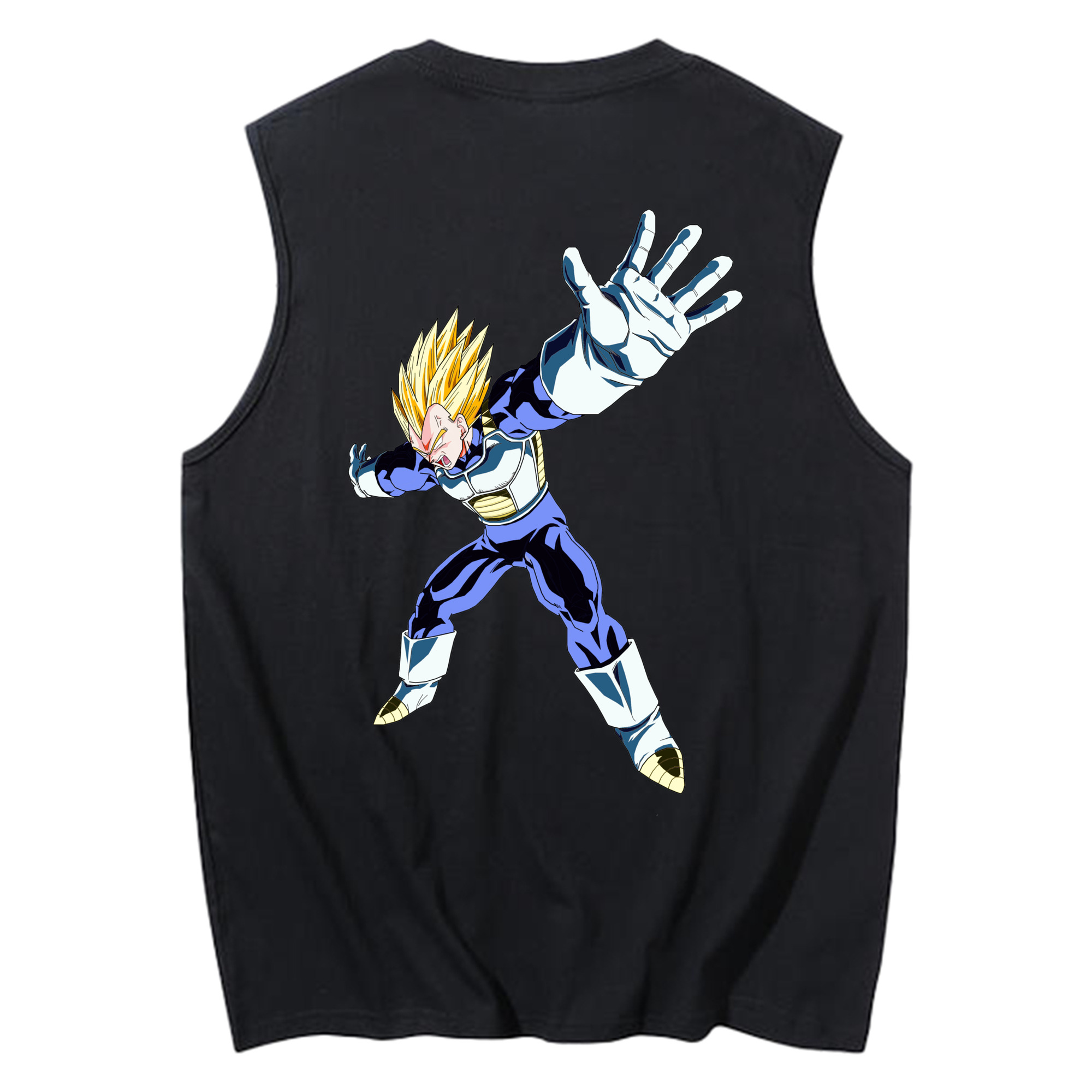 （画像用） ドラゴンボール ベジータ四世（Bejīta Yonsei）DRAGON BALL Vegeta IV コットン100％タンクトップ（背面プリント）