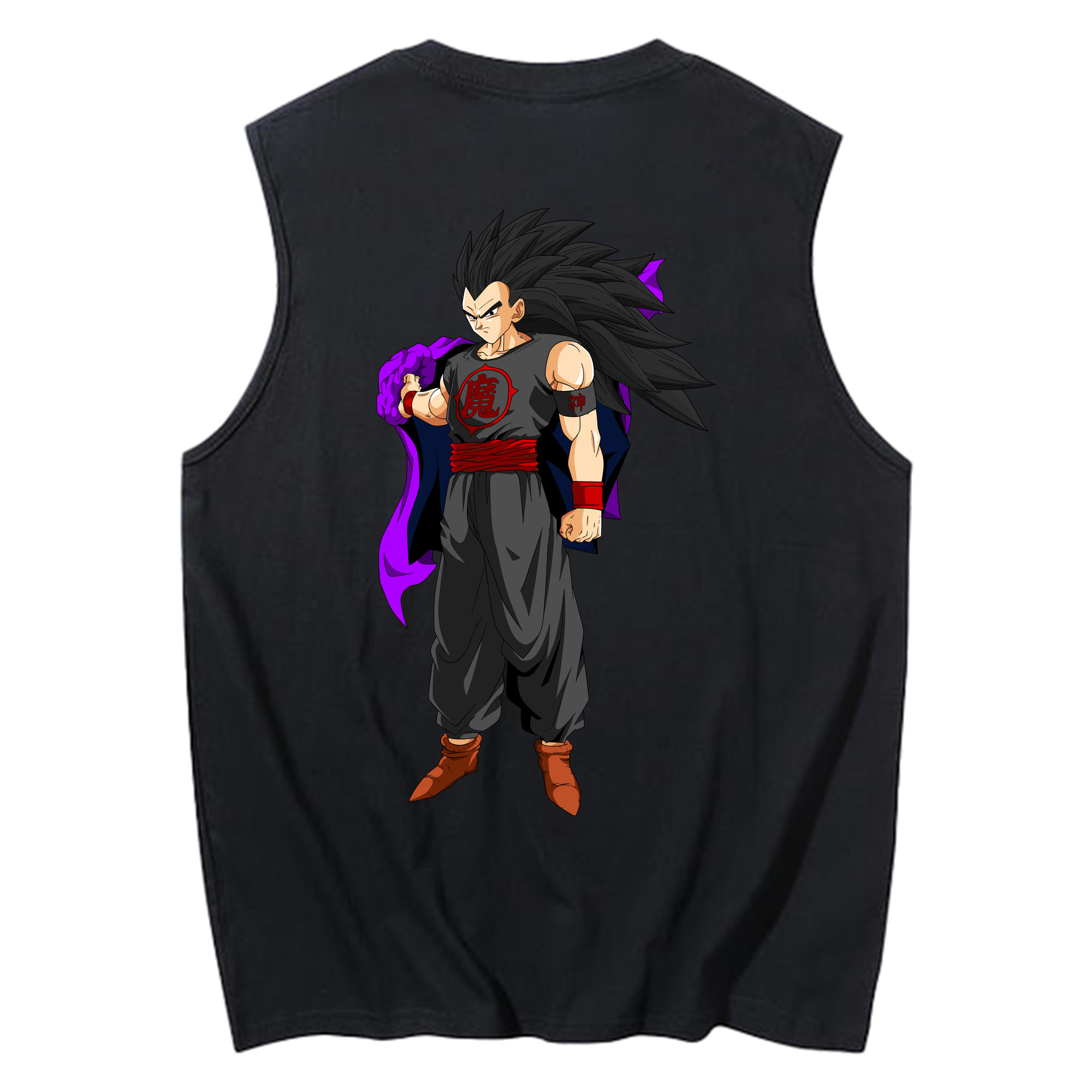 （画像用） ドラゴンボール ベジータ四世（Bejīta Yonsei）DRAGON BALL Vegeta IV コットン100％タンクトップ（背面プリント）