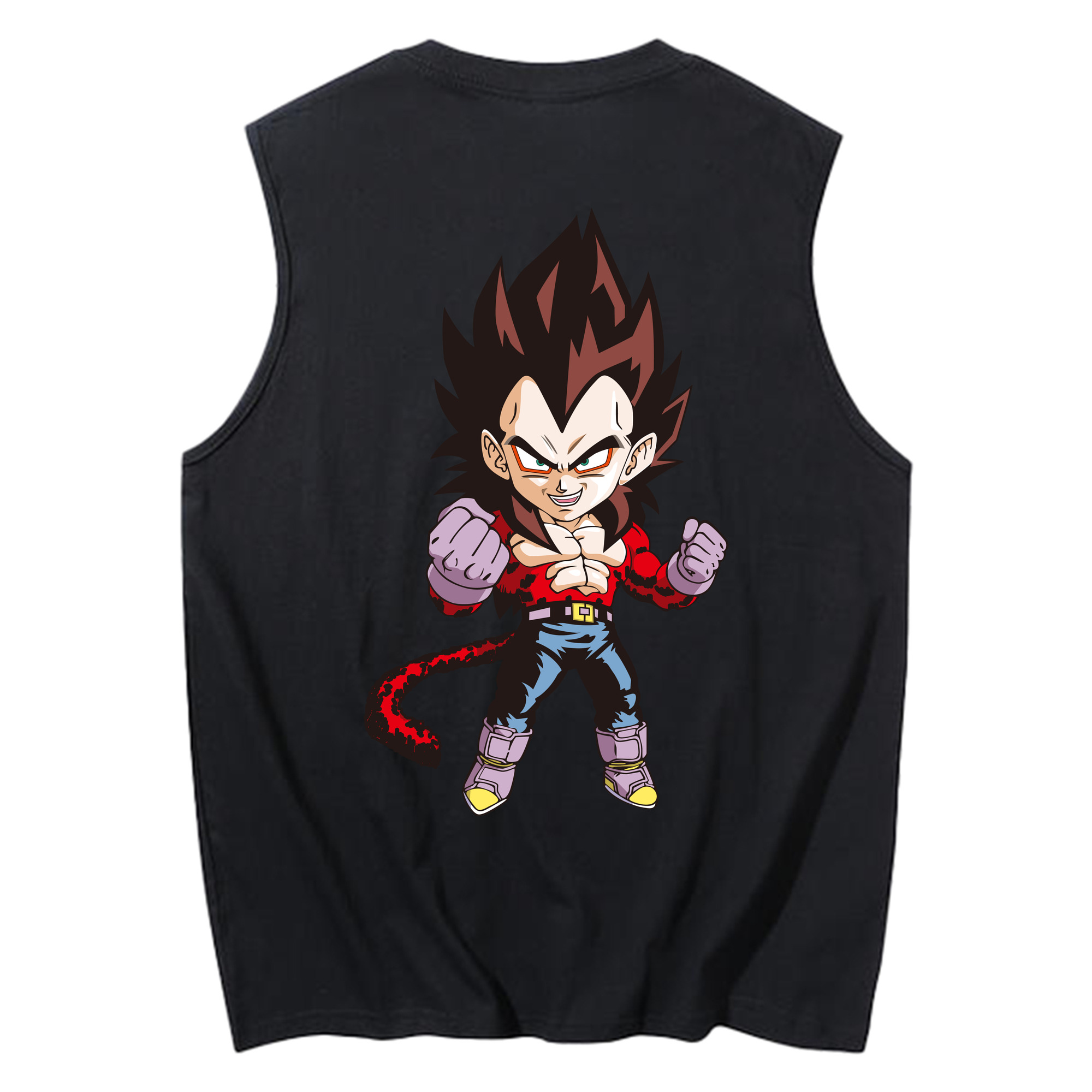 （画像用） ドラゴンボール ベジータ四世（Bejīta Yonsei）DRAGON BALL Vegeta IV コットン100％タンクトップ（背面プリント）