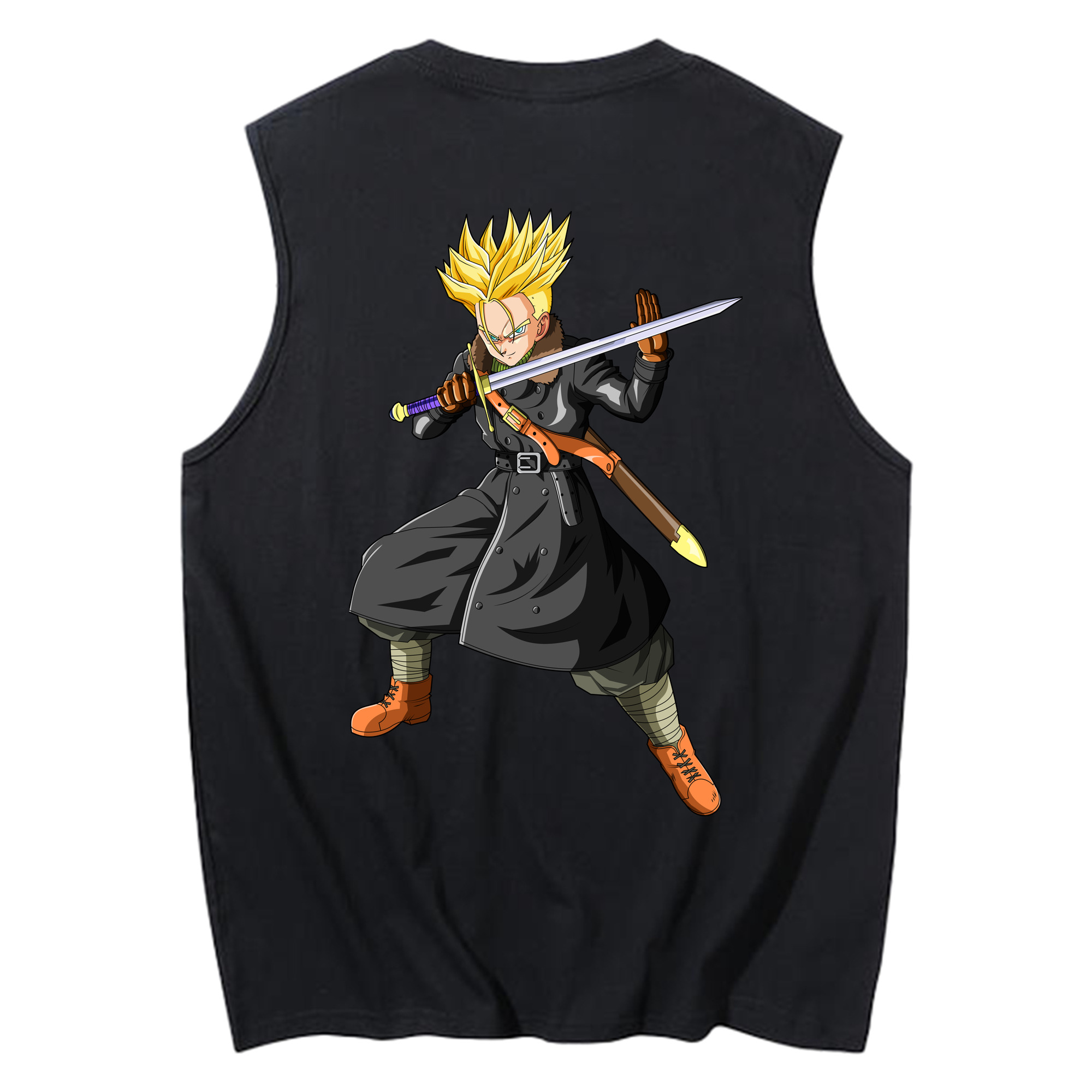 （画像用） ドラゴンボール トランクス（Torankusu）DRAGON BALL Trunks コットン100％タンクトップ（背面プリント）