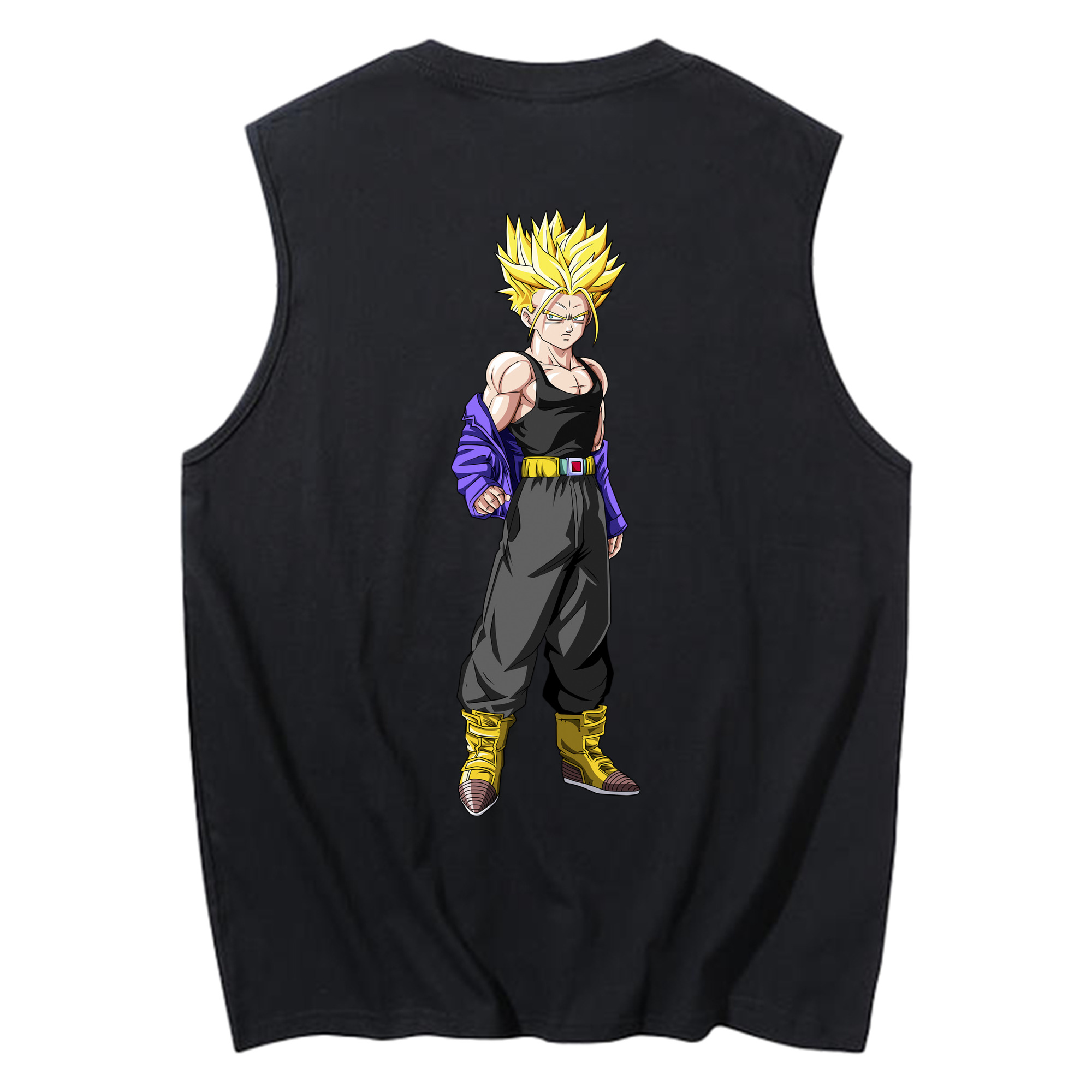 （画像用） ドラゴンボール トランクス（Torankusu）DRAGON BALL Trunks コットン100％タンクトップ（背面プリント）