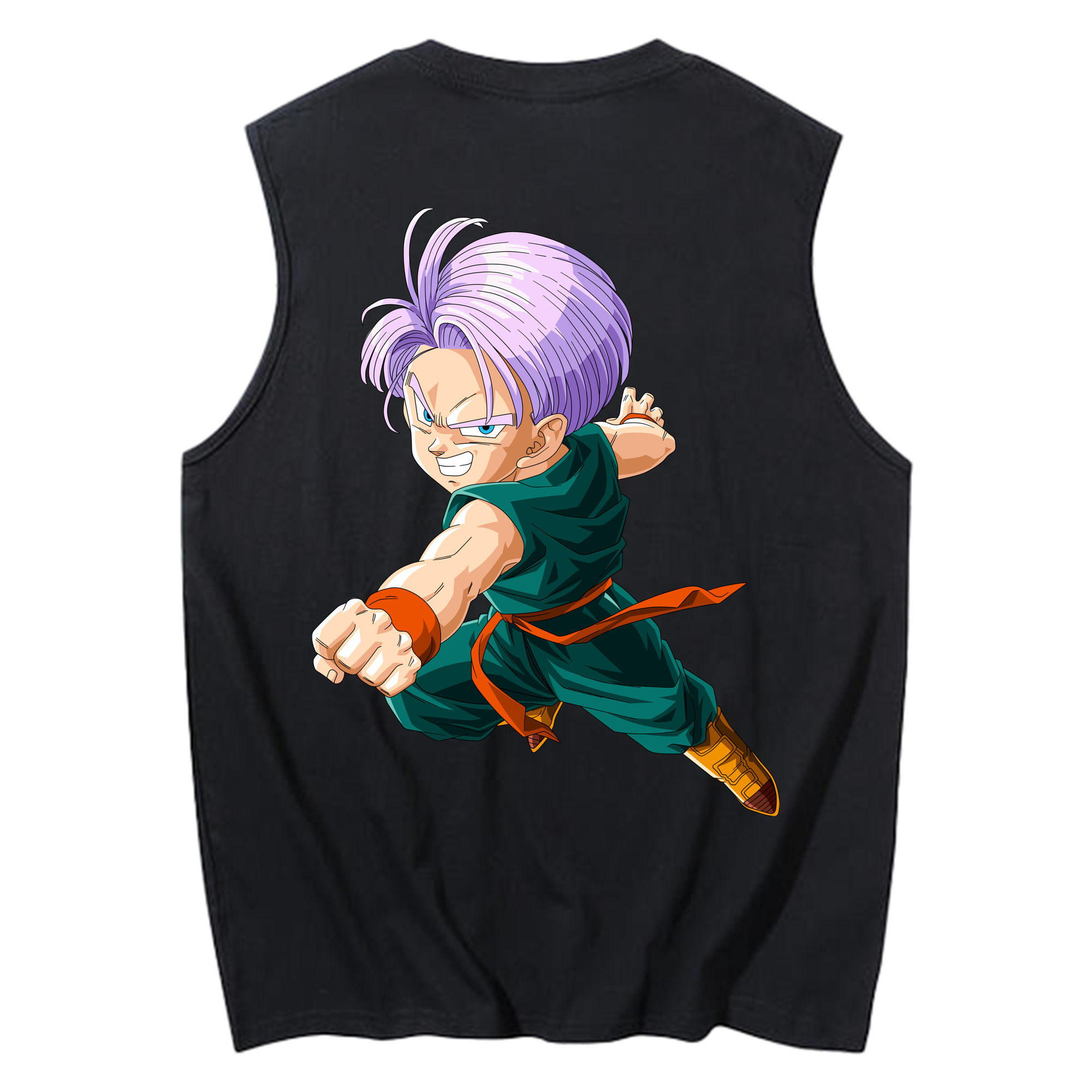 （画像用） ドラゴンボール トランクス（Torankusu）DRAGON BALL Trunks コットン100％タンクトップ（背面プリント）