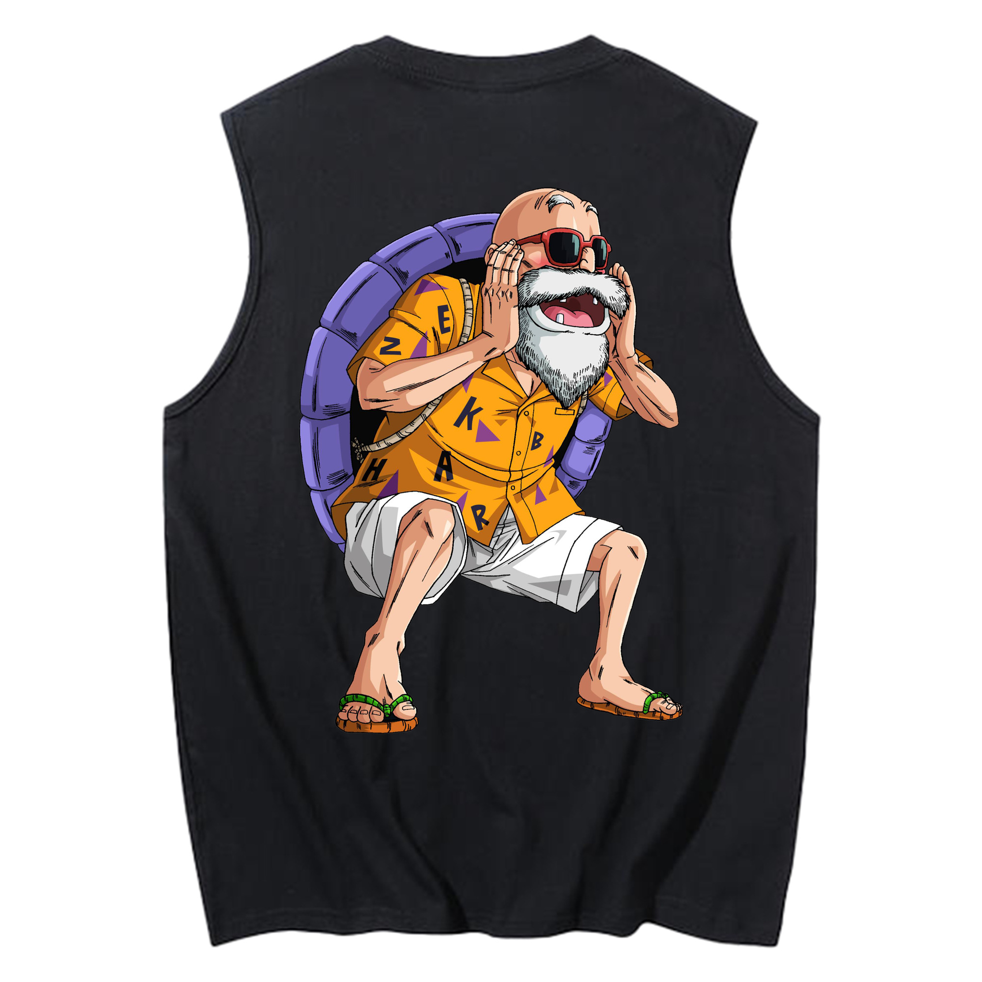 （画像用） ドラゴンボール 亀仙人（かめせんにん） DRAGON BALL Master Roshi Kame Sennin コットン100％タンクトップ（背面プリント）