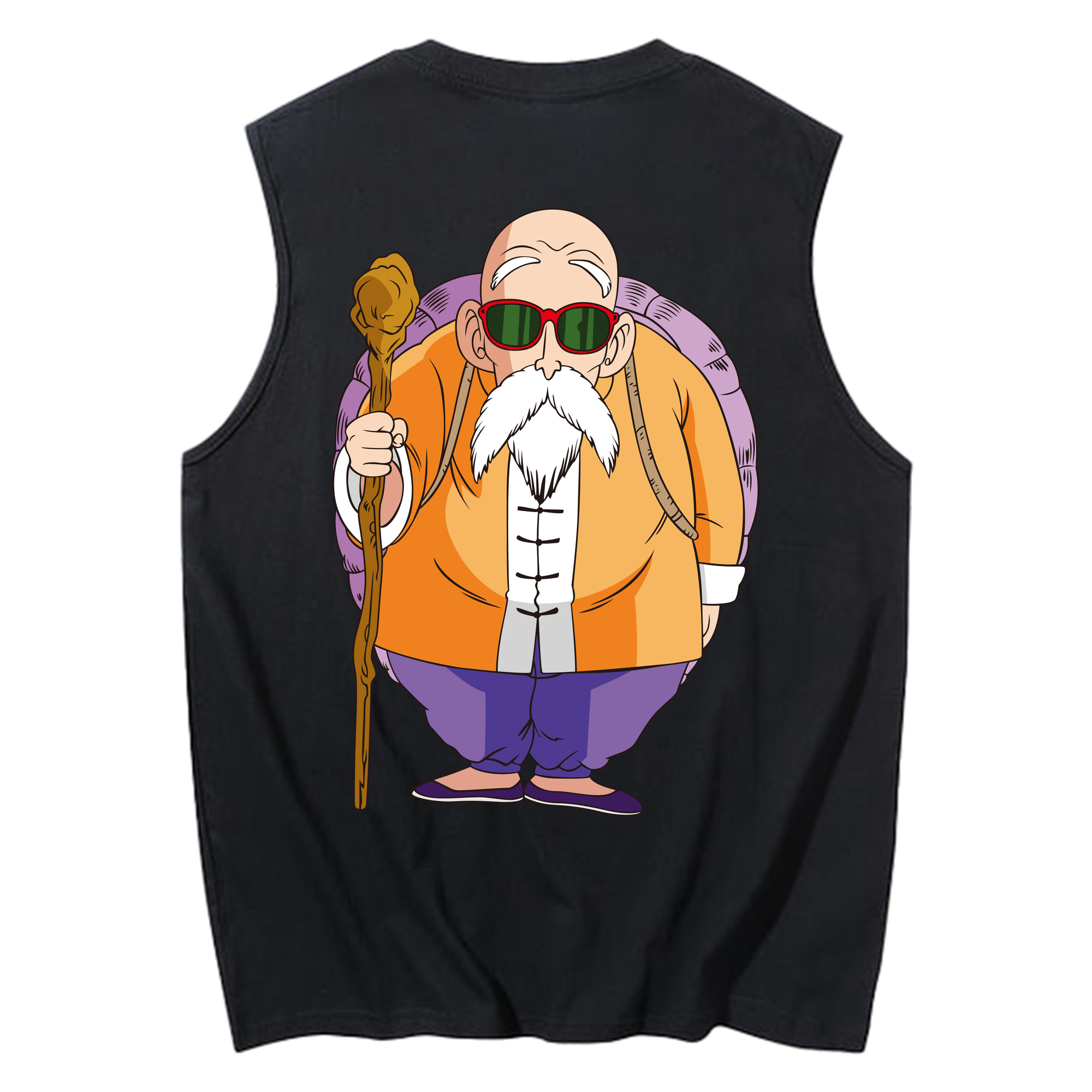 （画像用） ドラゴンボール 亀仙人（かめせんにん） DRAGON BALL Master Roshi Kame Sennin コットン100％タンクトップ（背面プリント）