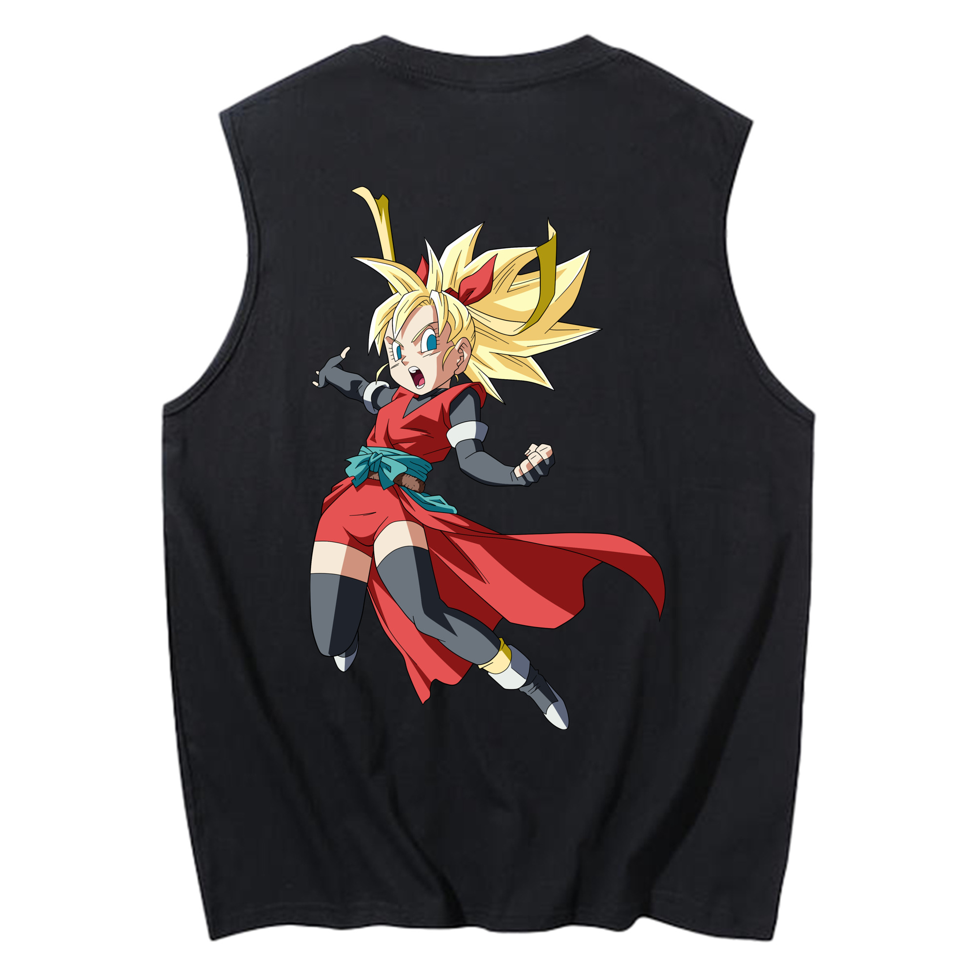 （画像用） ドラゴンボール カリフラ DRAGON BALL Caulifla コットン100％タンクトップ（背面プリント）