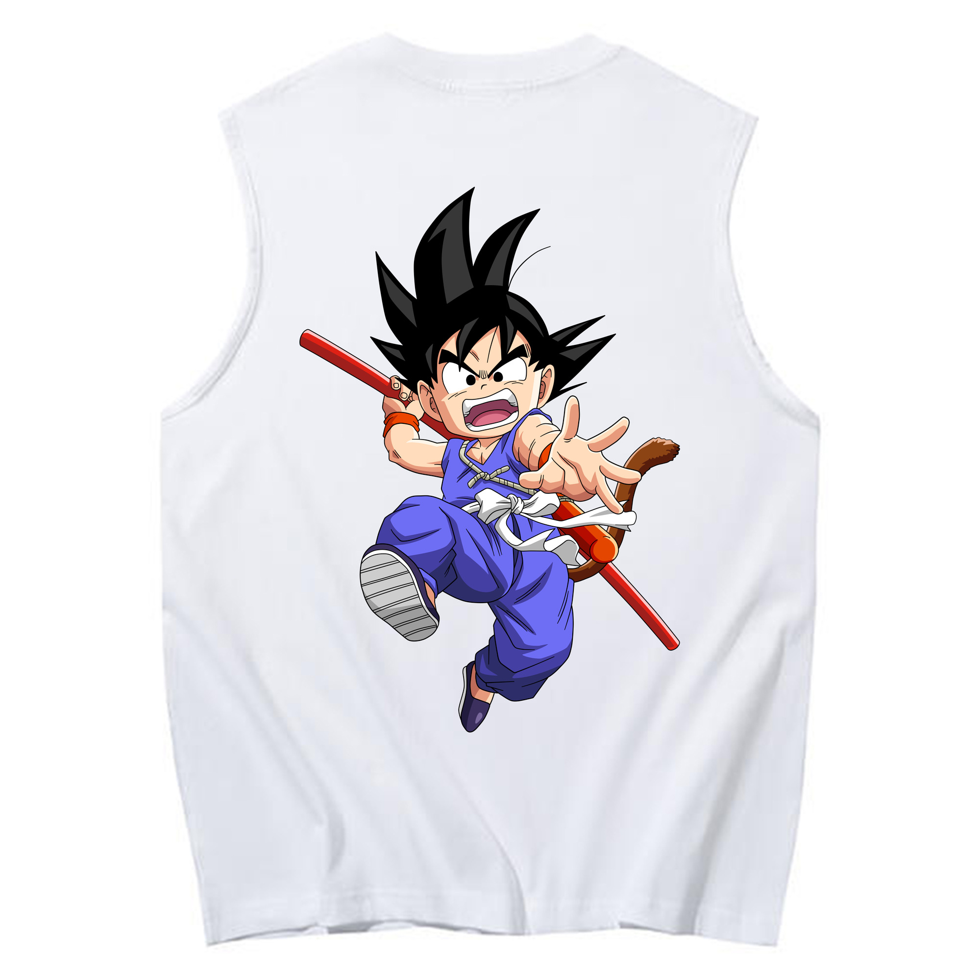 （画像用） ドラゴンボール 孫悟空（そん ごくう）Son Goku カカロット DRAGON BALL Kakarotto コットン100％タンクトップ（背面プリント）