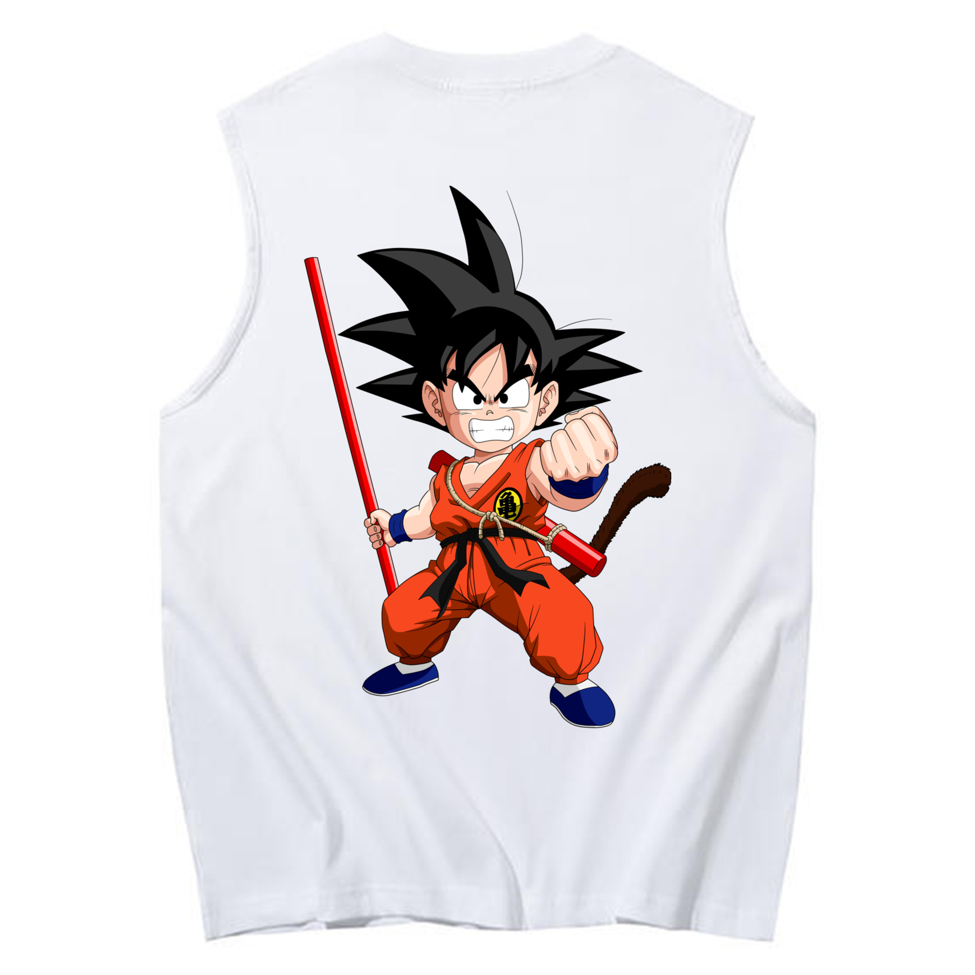 （画像用） ドラゴンボール 孫悟空（そん ごくう）Son Goku カカロット DRAGON BALL Kakarotto コットン100％タンクトップ（背面プリント）