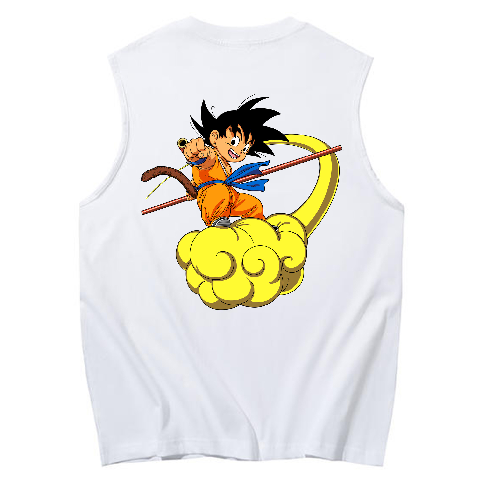 （画像用） ドラゴンボール 孫悟空（そん ごくう）Son Goku カカロット DRAGON BALL Kakarotto コットン100％タンクトップ（背面プリント）