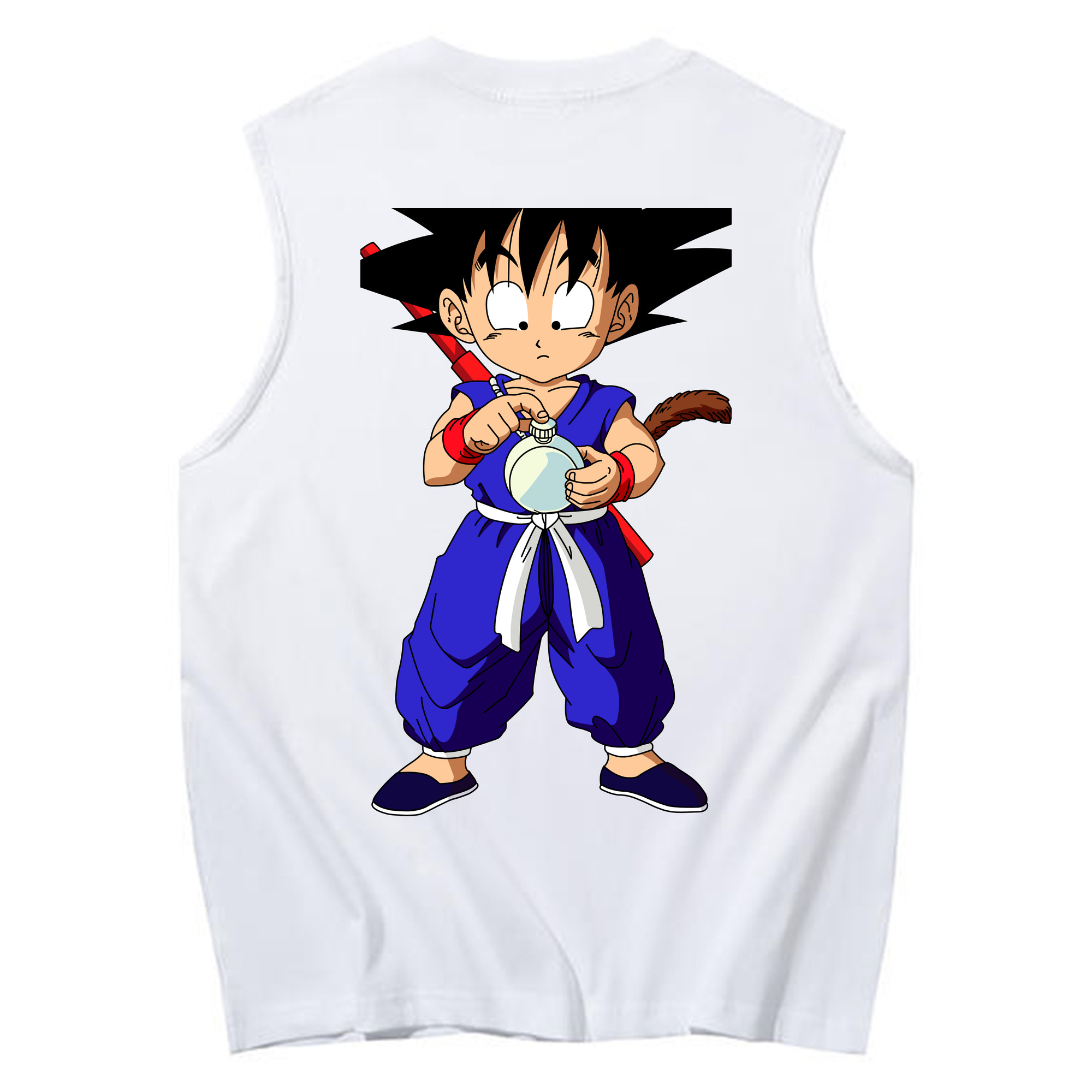 （画像用） ドラゴンボール 孫悟空（そん ごくう）Son Goku カカロット DRAGON BALL Kakarotto コットン100％タンクトップ（背面プリント）