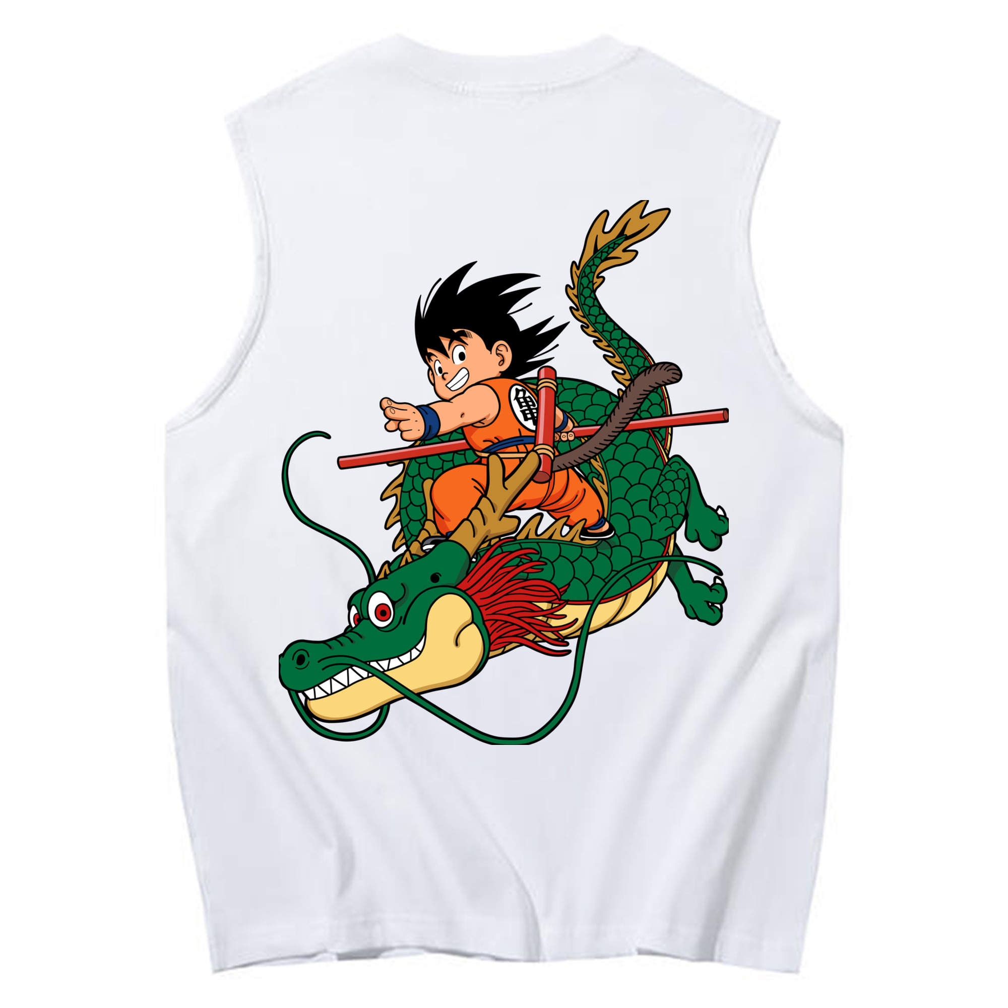 （画像用） ドラゴンボール 孫悟空（そん ごくう）Son Goku カカロット DRAGON BALL Kakarotto コットン100％タンクトップ（背面プリント）