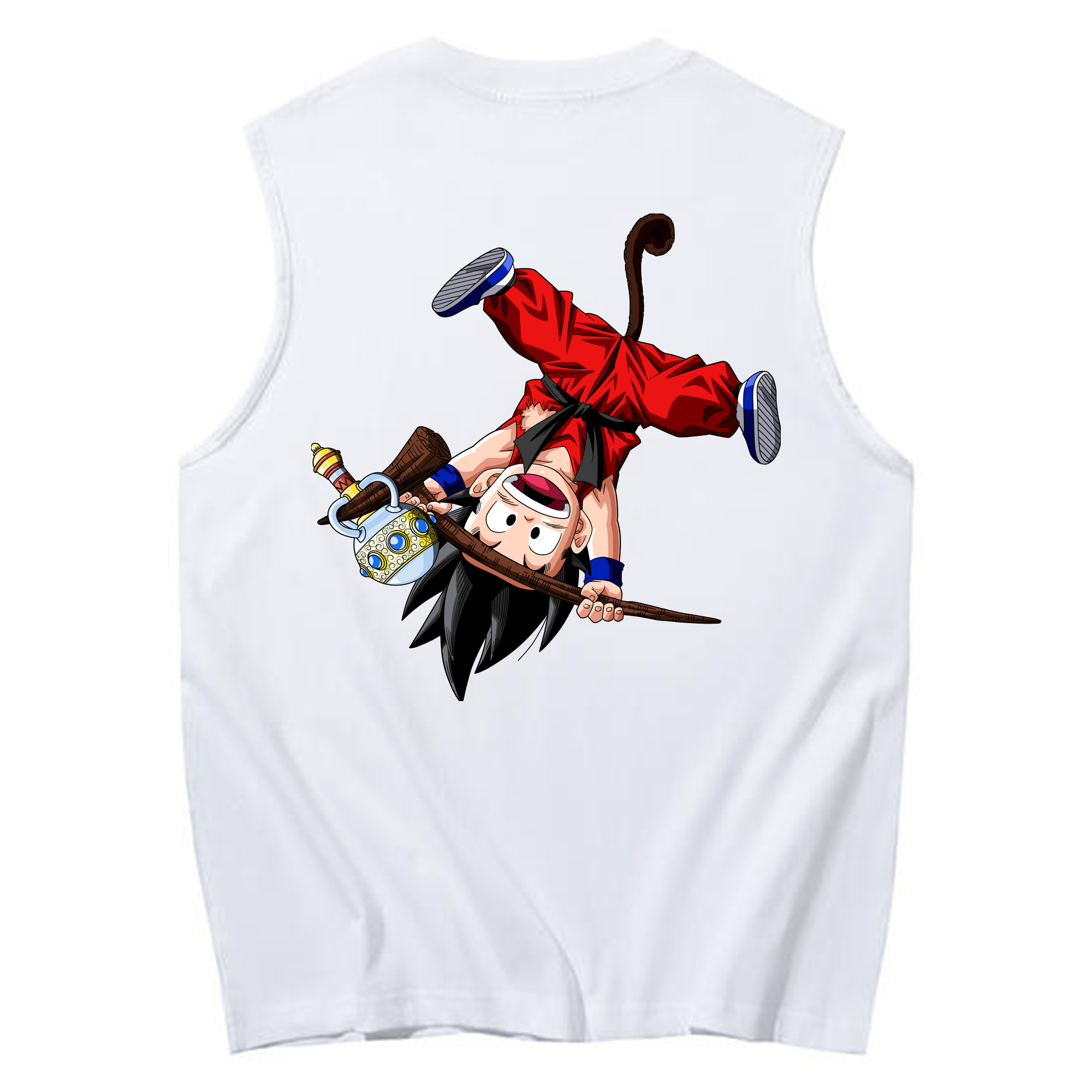 （画像用） ドラゴンボール 孫悟空（そん ごくう）Son Goku カカロット DRAGON BALL Kakarotto コットン100％タンクトップ（背面プリント）