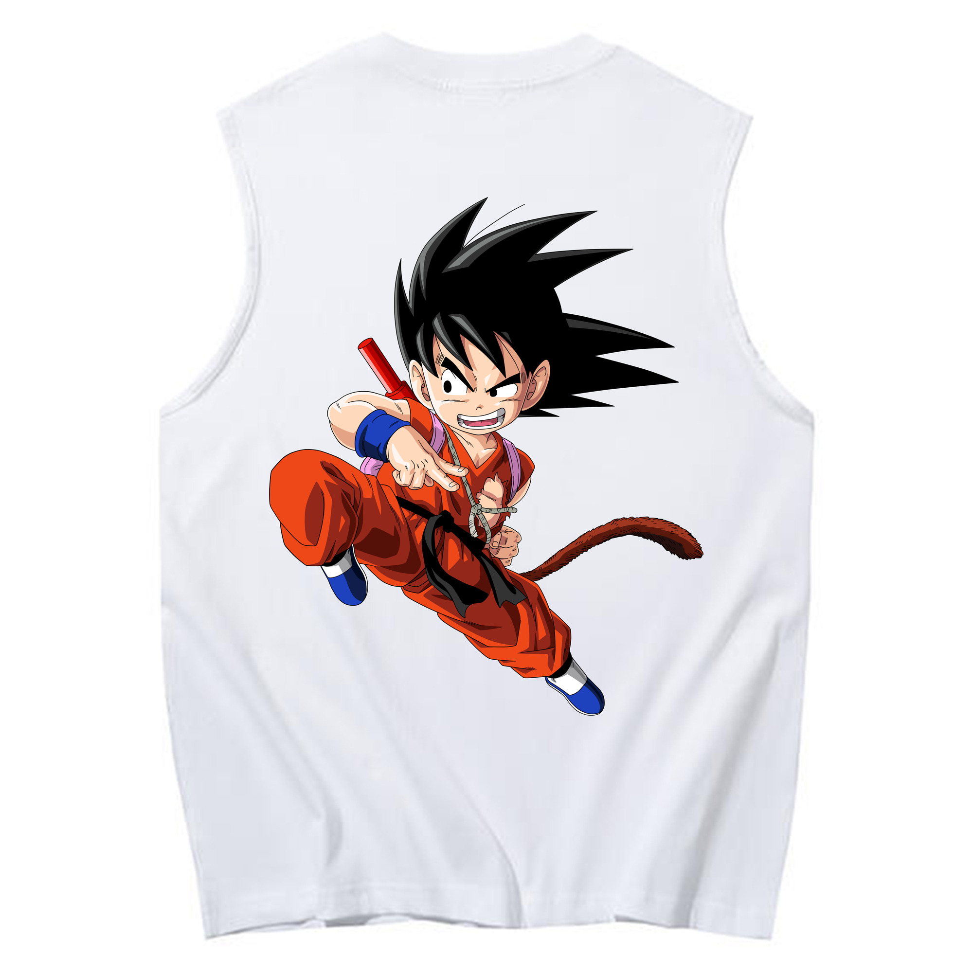 （画像用） ドラゴンボール 孫悟空（そん ごくう）Son Goku カカロット DRAGON BALL Kakarotto コットン100％タンクトップ（背面プリント）