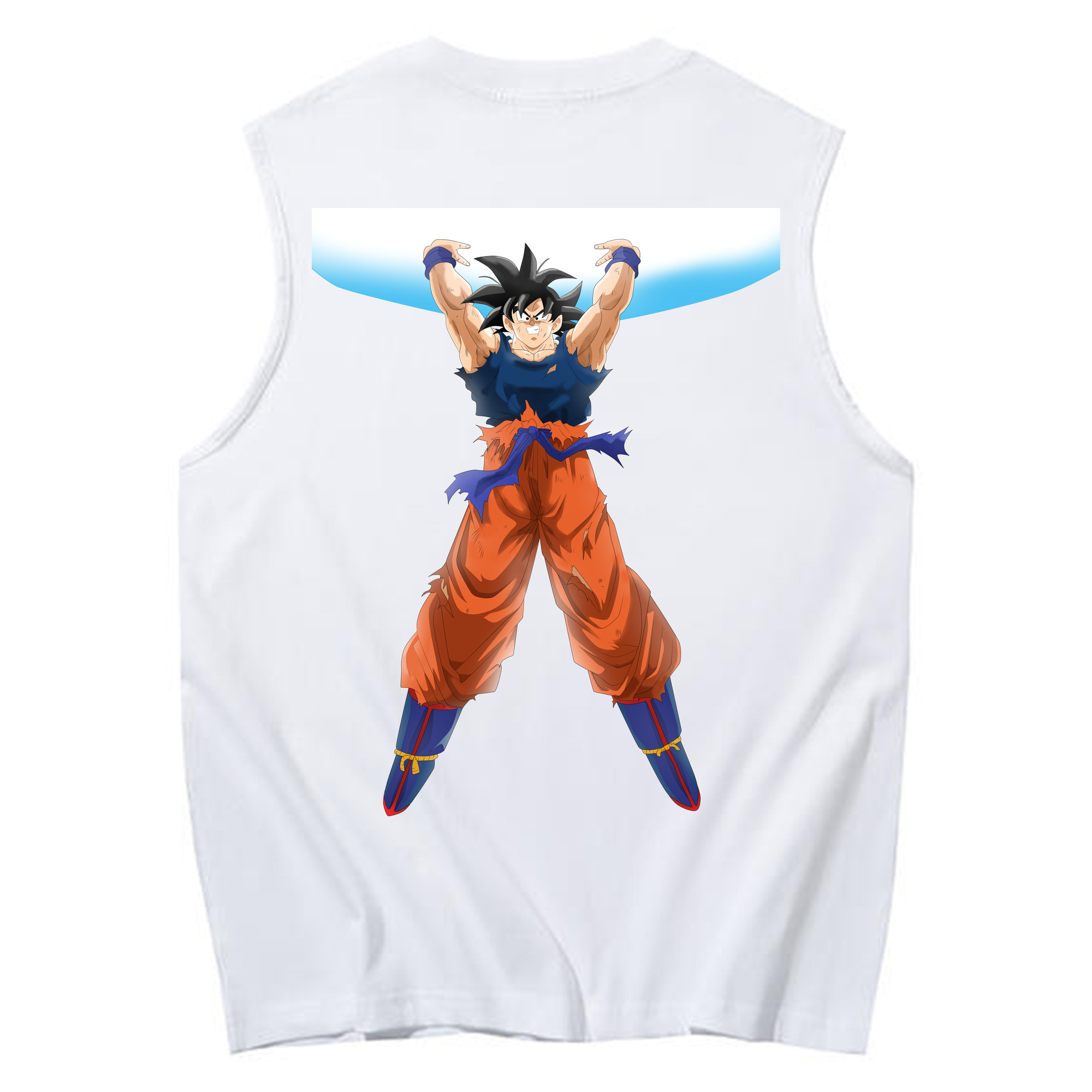 （画像用） ドラゴンボール 孫悟空（そん ごくう）Son Goku カカロット DRAGON BALL Kakarotto コットン100％タンクトップ（背面プリント）