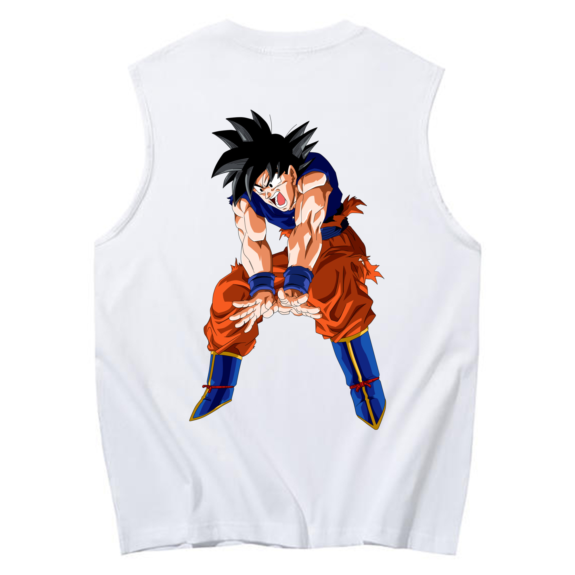 （画像用） ドラゴンボール 孫悟空（そん ごくう）Son Goku カカロット DRAGON BALL Kakarotto コットン100％タンクトップ（背面プリント）