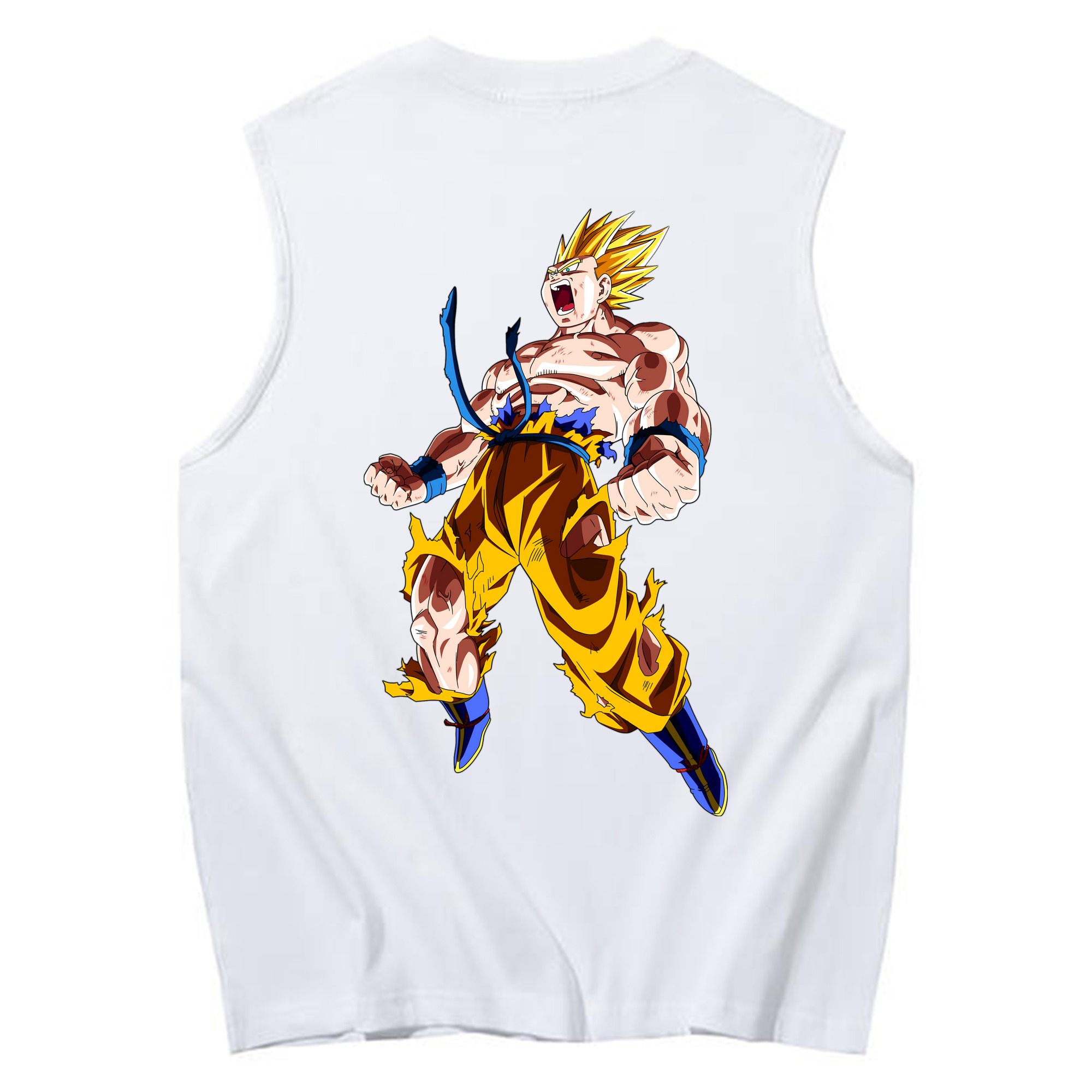 （画像用） ドラゴンボール 孫悟空（そん ごくう）Son Goku カカロット DRAGON BALL Kakarotto コットン100％タンクトップ（背面プリント）
