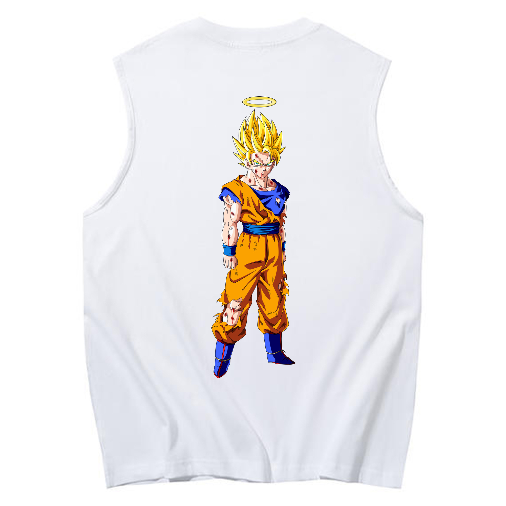 （画像用） ドラゴンボール 孫悟空（そん ごくう）Son Goku カカロット DRAGON BALL Kakarotto コットン100％タンクトップ（背面プリント）