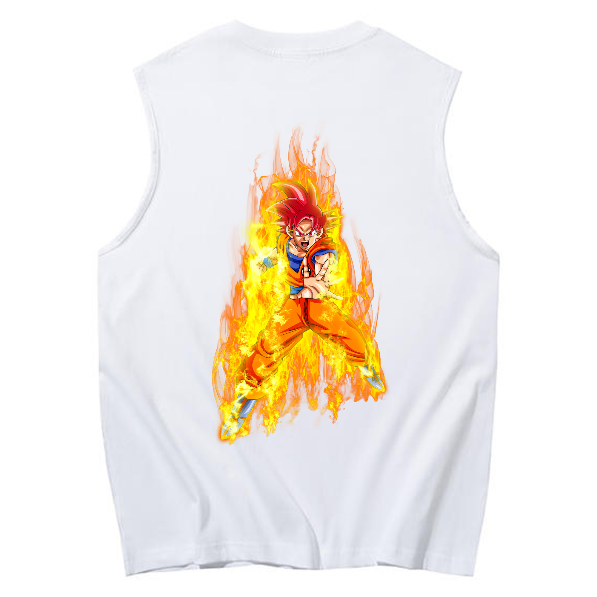 （画像用） ドラゴンボール 孫悟空（そん ごくう）Son Goku カカロット DRAGON BALL Kakarotto コットン100％タンクトップ（背面プリント）