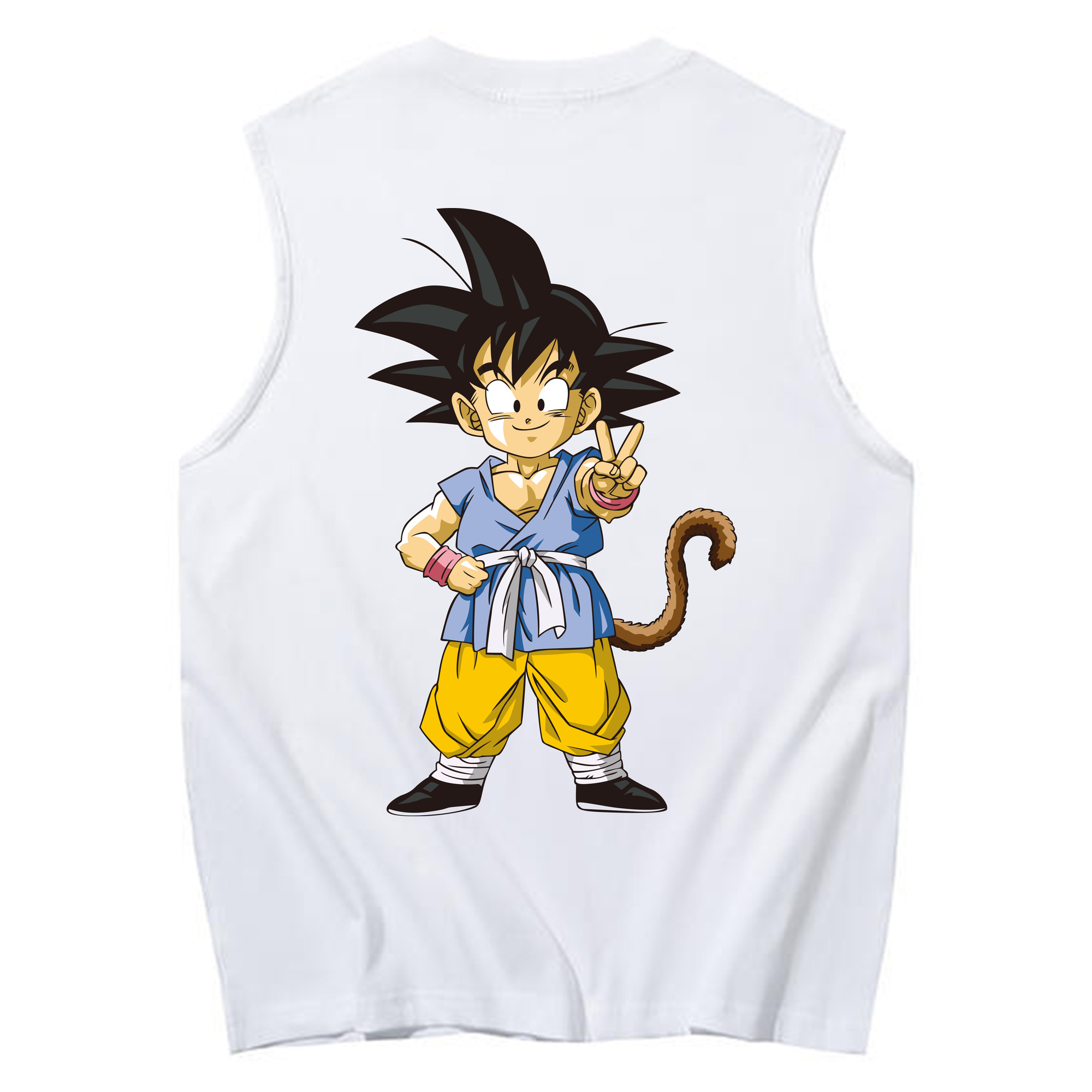 （画像用） ドラゴンボール 孫悟空（そん ごくう）Son Goku カカロット DRAGON BALL Kakarotto コットン100％タンクトップ（背面プリント）
