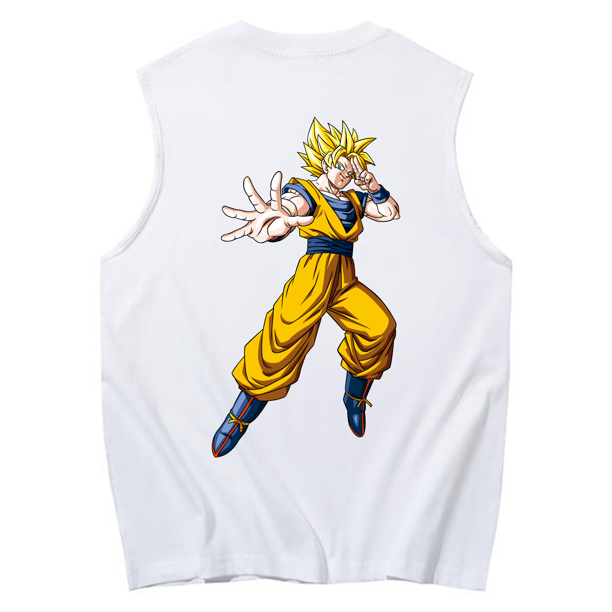 （画像用） ドラゴンボール 孫悟空（そん ごくう）Son Goku カカロット DRAGON BALL Kakarotto コットン100％タンクトップ（背面プリント）