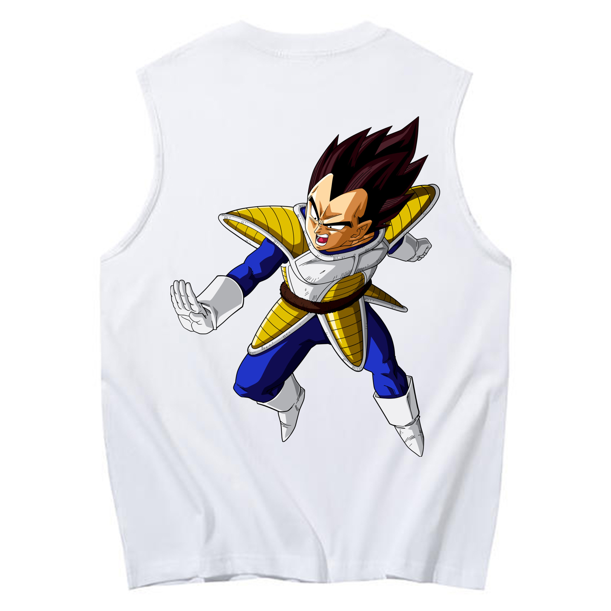 （画像用） ドラゴンボール ベジータ四世（Bejīta Yonsei）DRAGON BALL Vegeta IV コットン100％タンクトップ（背面プリント）