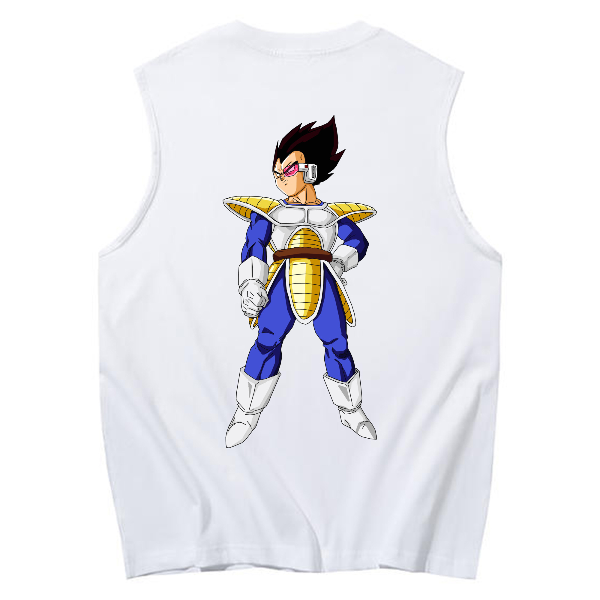 （画像用） ドラゴンボール ベジータ四世（Bejīta Yonsei）DRAGON BALL Vegeta IV コットン100％タンクトップ（背面プリント）