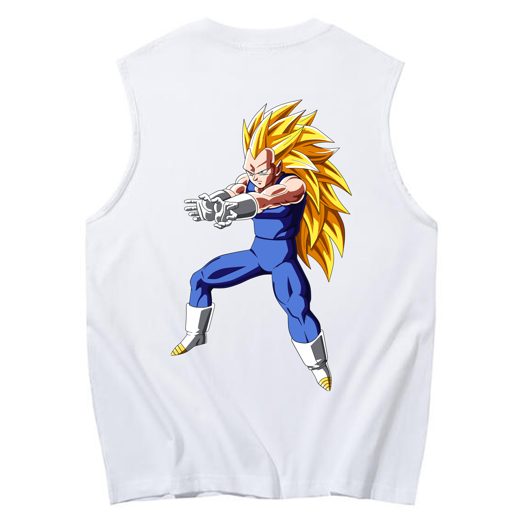 （画像用） ドラゴンボール ベジータ四世（Bejīta Yonsei）DRAGON BALL Vegeta IV コットン100％タンクトップ（背面プリント）