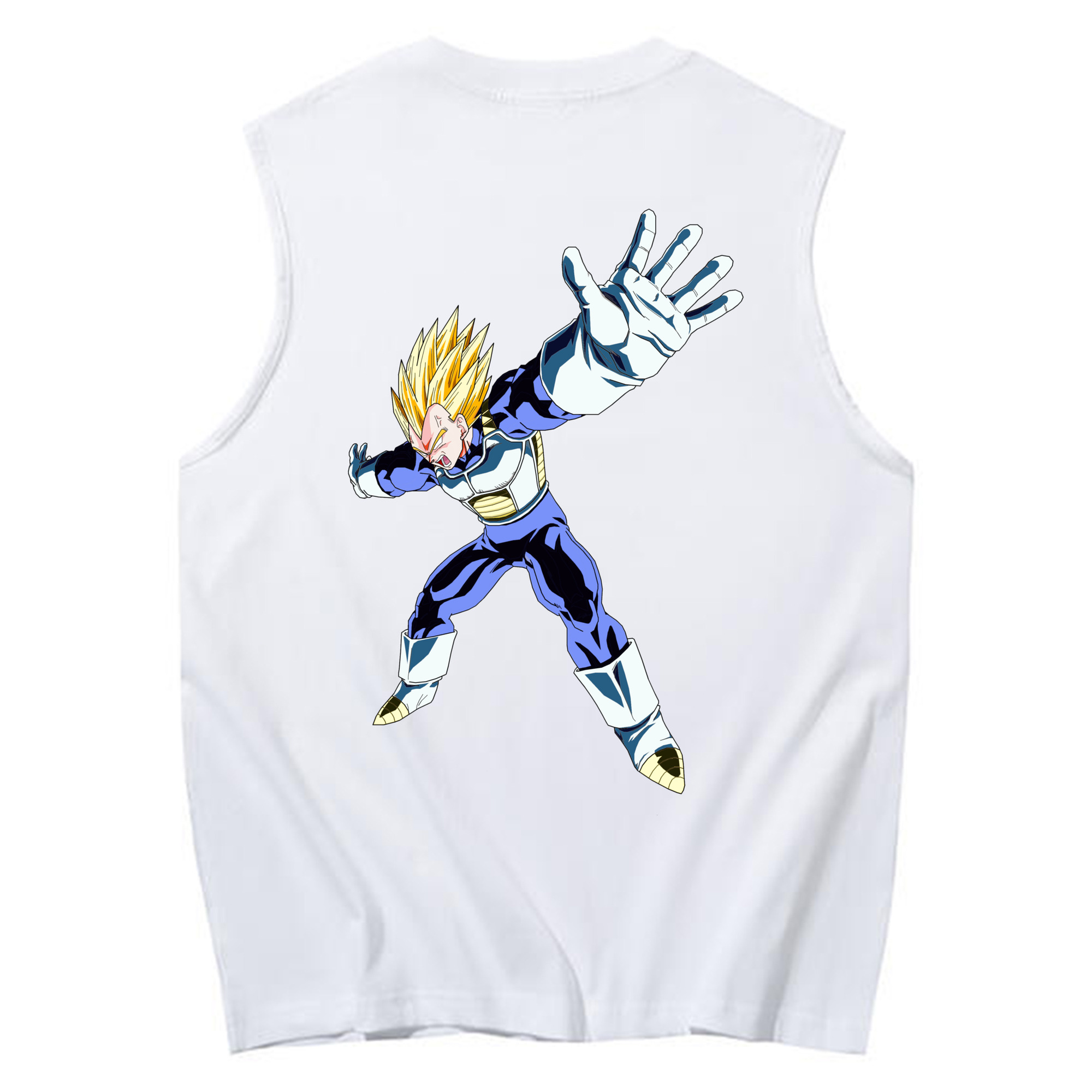 （画像用） ドラゴンボール ベジータ四世（Bejīta Yonsei）DRAGON BALL Vegeta IV コットン100％タンクトップ（背面プリント）