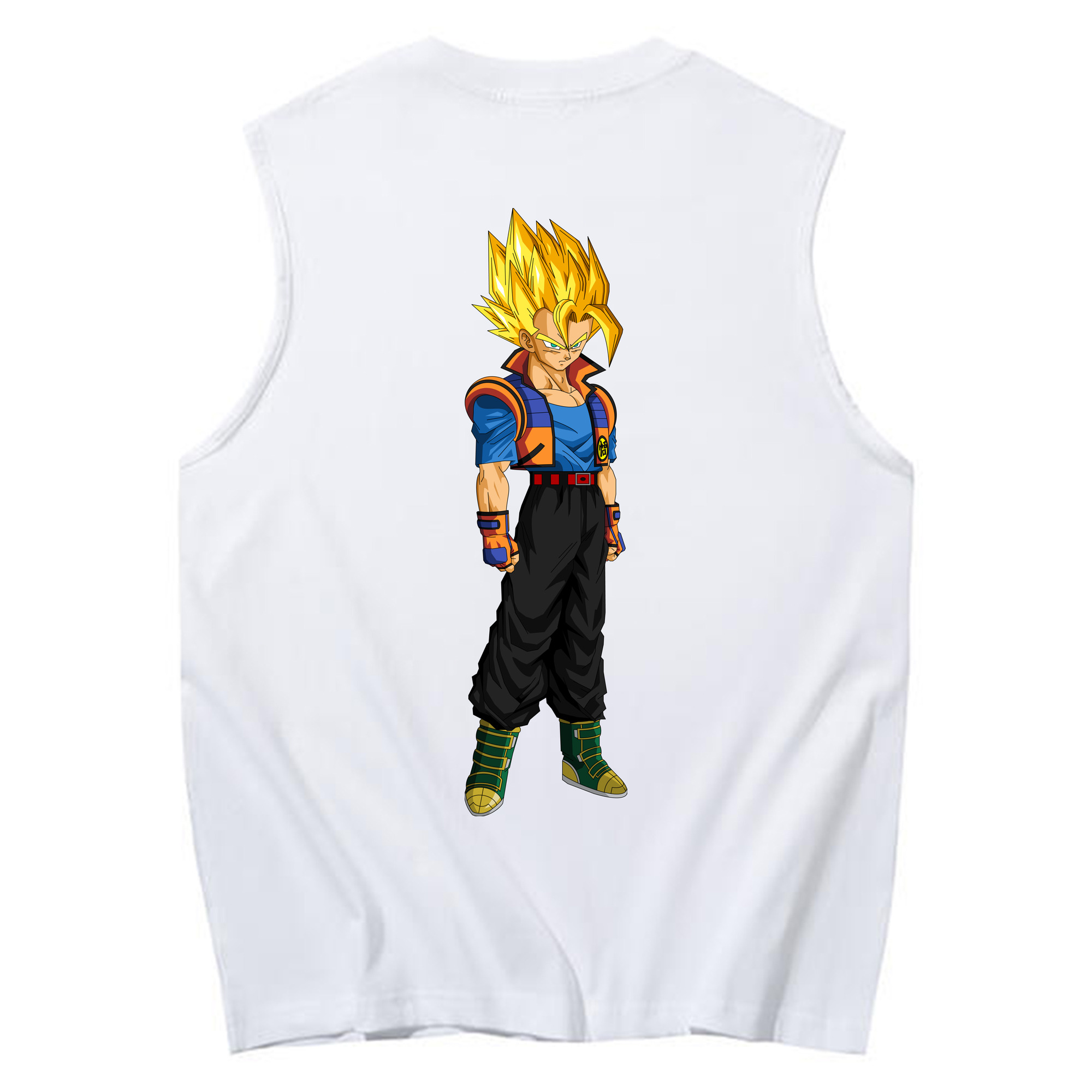 （画像用） ドラゴンボール ベジータ四世（Bejīta Yonsei）DRAGON BALL Vegeta IV コットン100％タンクトップ（背面プリント）