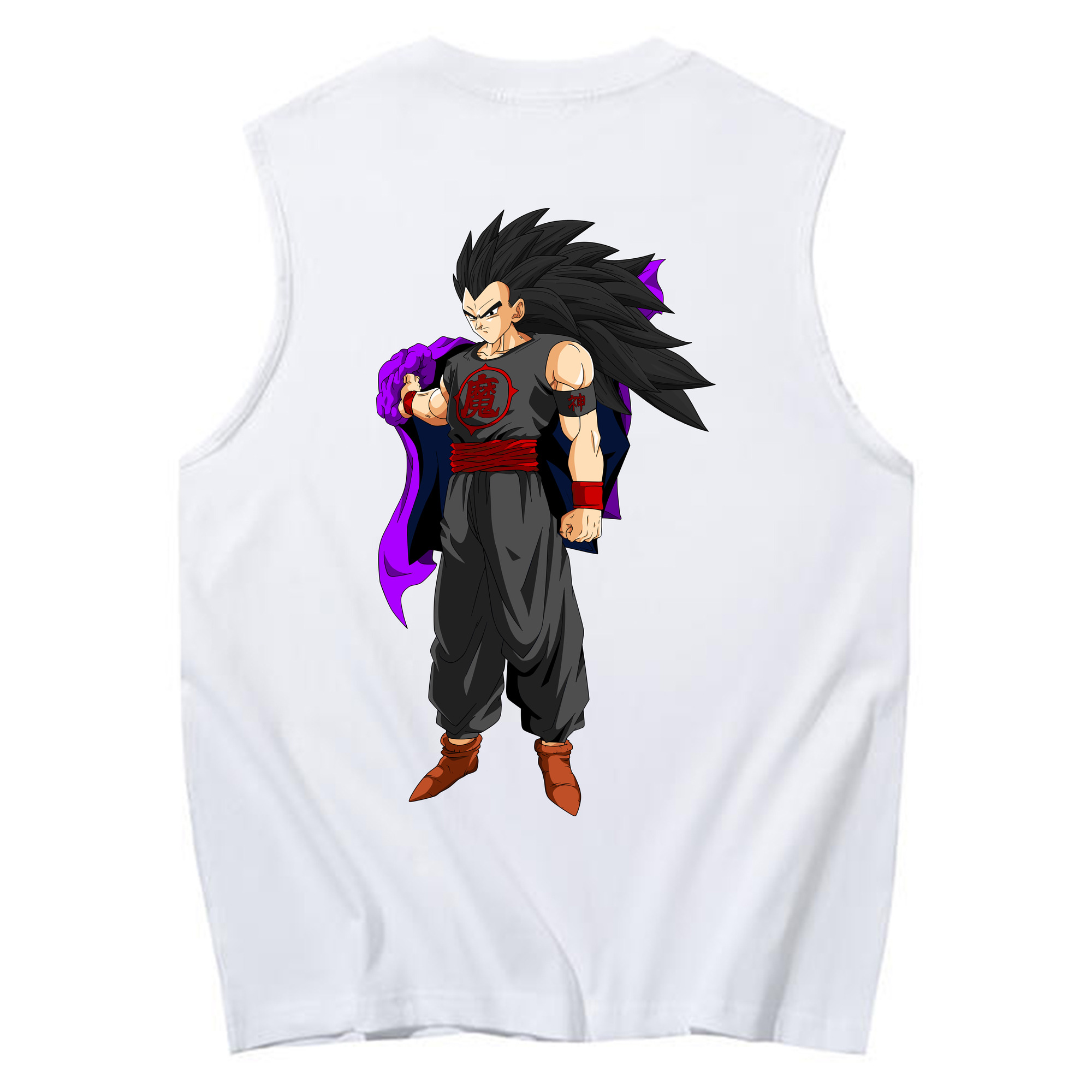 （画像用） ドラゴンボール ベジータ四世（Bejīta Yonsei）DRAGON BALL Vegeta IV コットン100％タンクトップ（背面プリント）