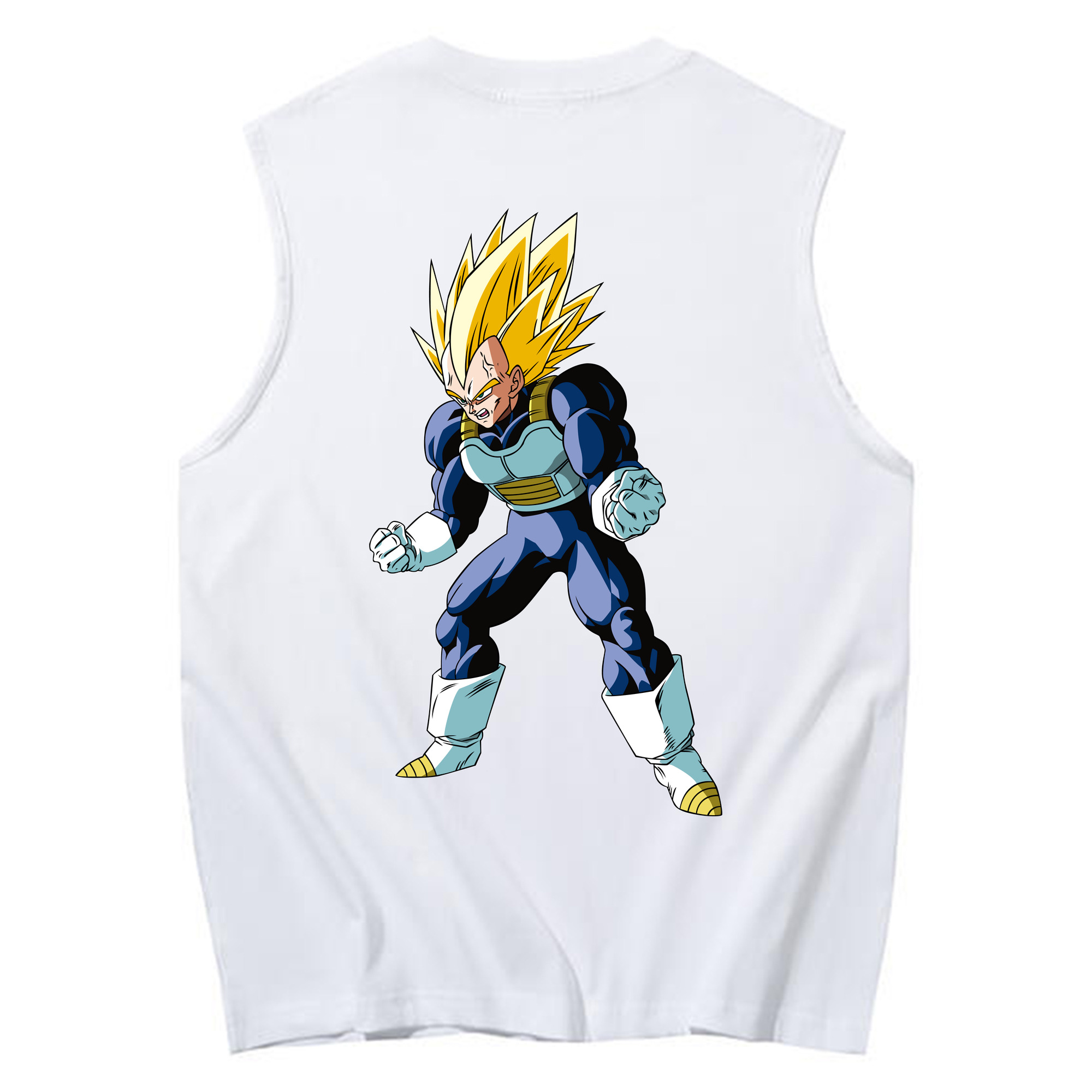 （画像用） ドラゴンボール ベジータ四世（Bejīta Yonsei）DRAGON BALL Vegeta IV コットン100％タンクトップ（背面プリント）