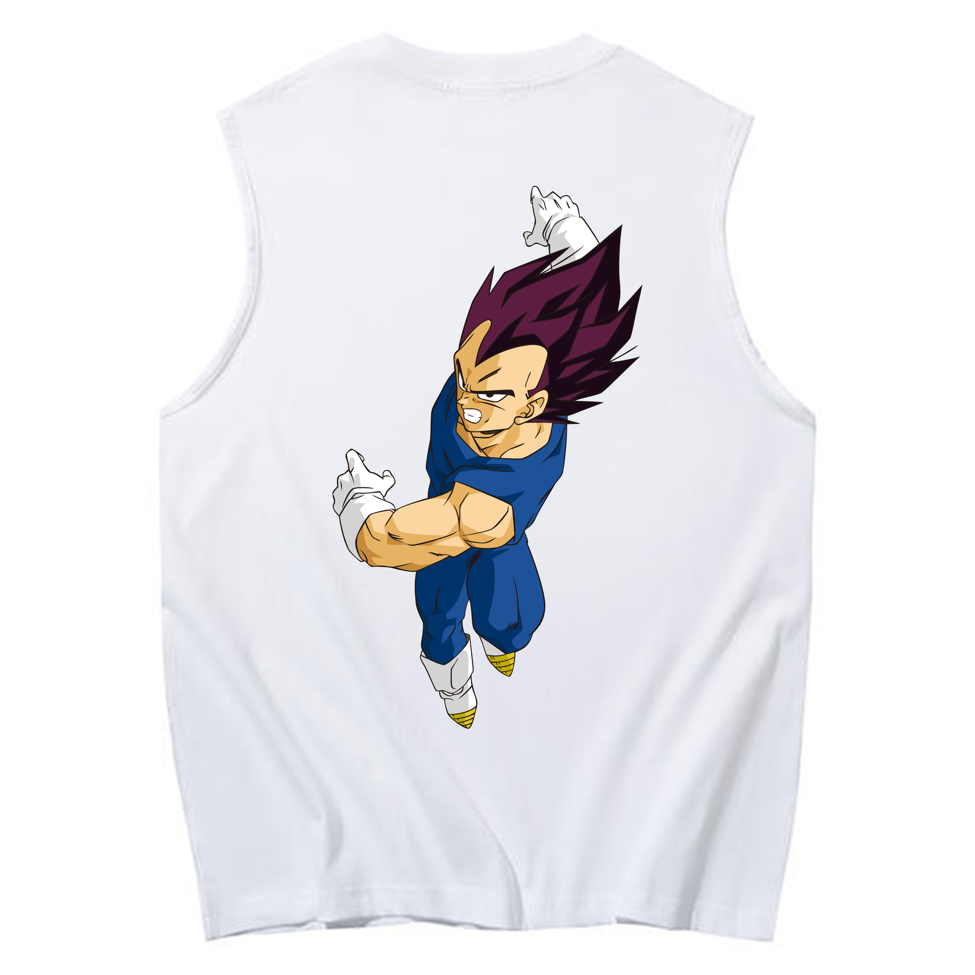 （画像用） ドラゴンボール ベジータ四世（Bejīta Yonsei）DRAGON BALL Vegeta IV コットン100％タンクトップ（背面プリント）