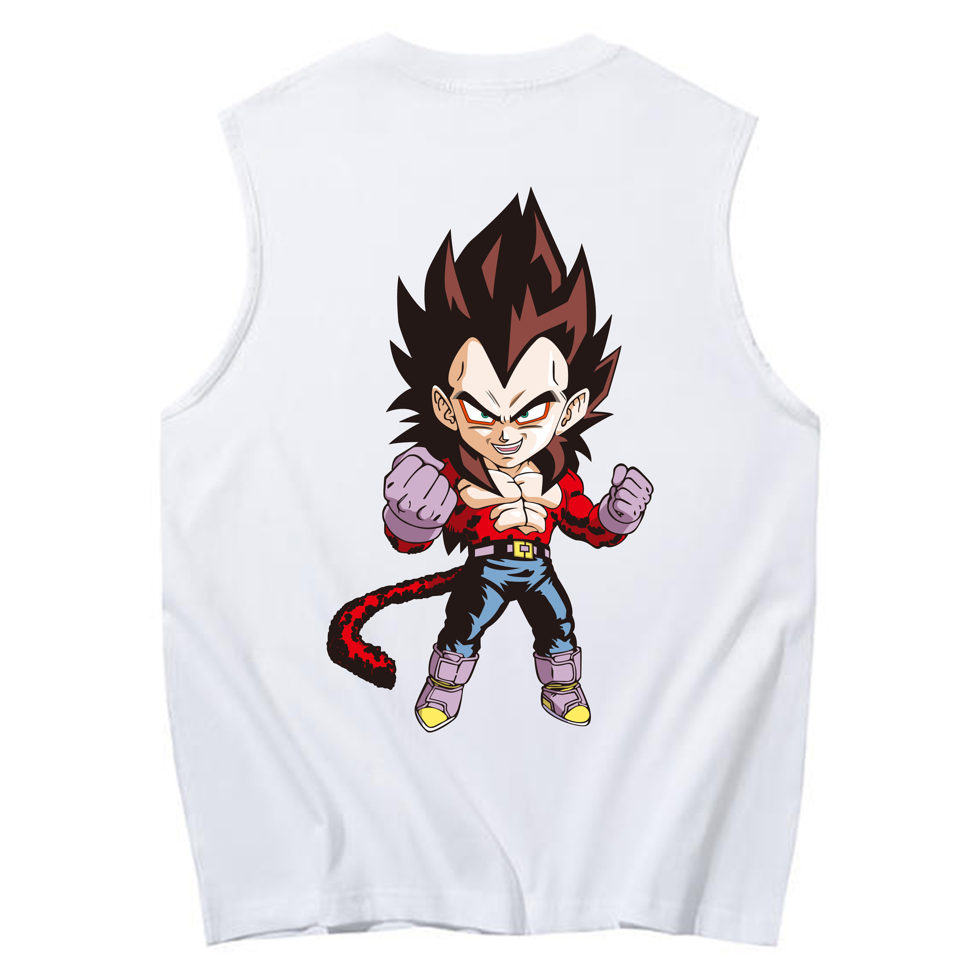 （画像用） ドラゴンボール ベジータ四世（Bejīta Yonsei）DRAGON BALL Vegeta IV コットン100％タンクトップ（背面プリント）