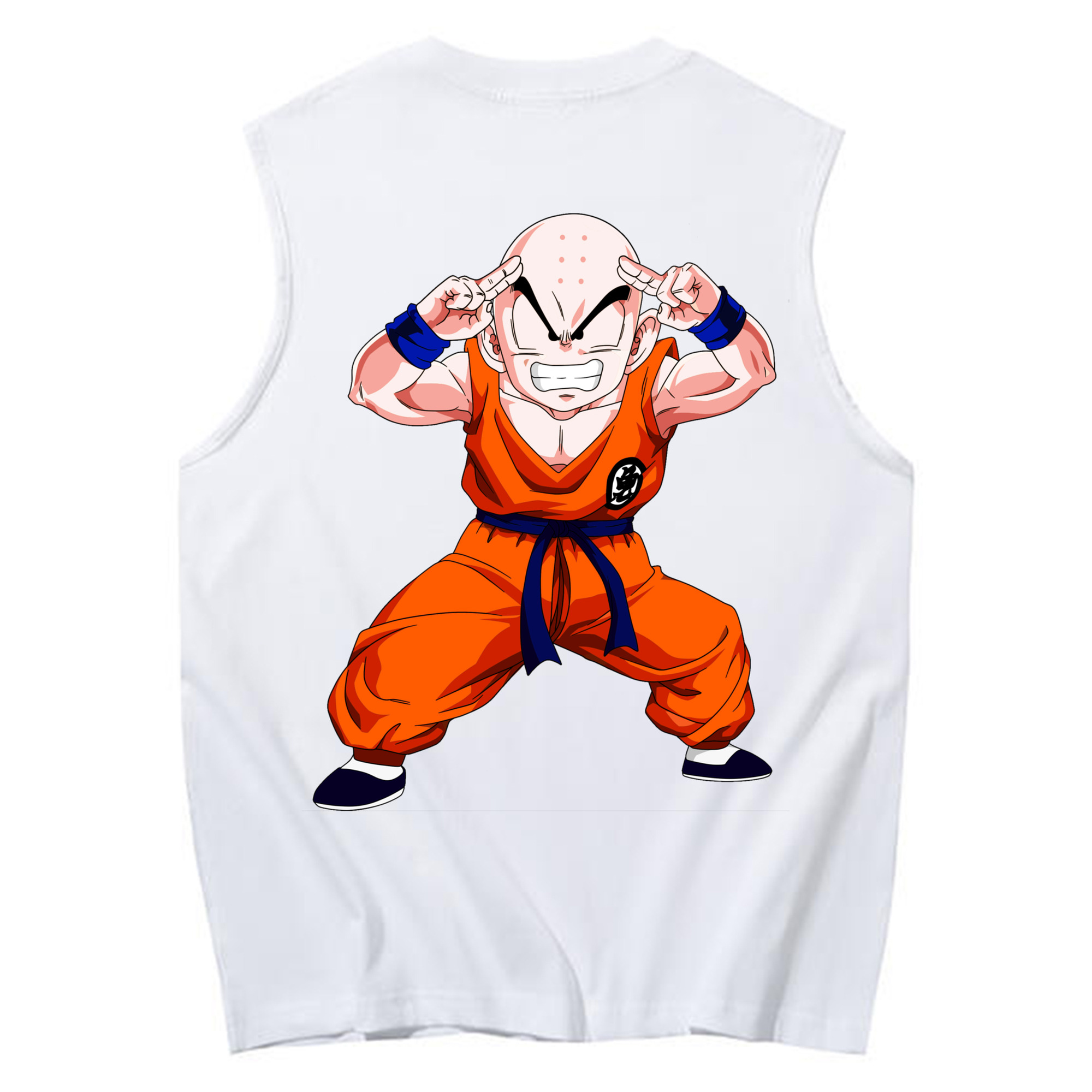 （画像用） ドラゴンボール クリリン DRAGON BALL krillin コットン100％タンクトップ（背面プリント）