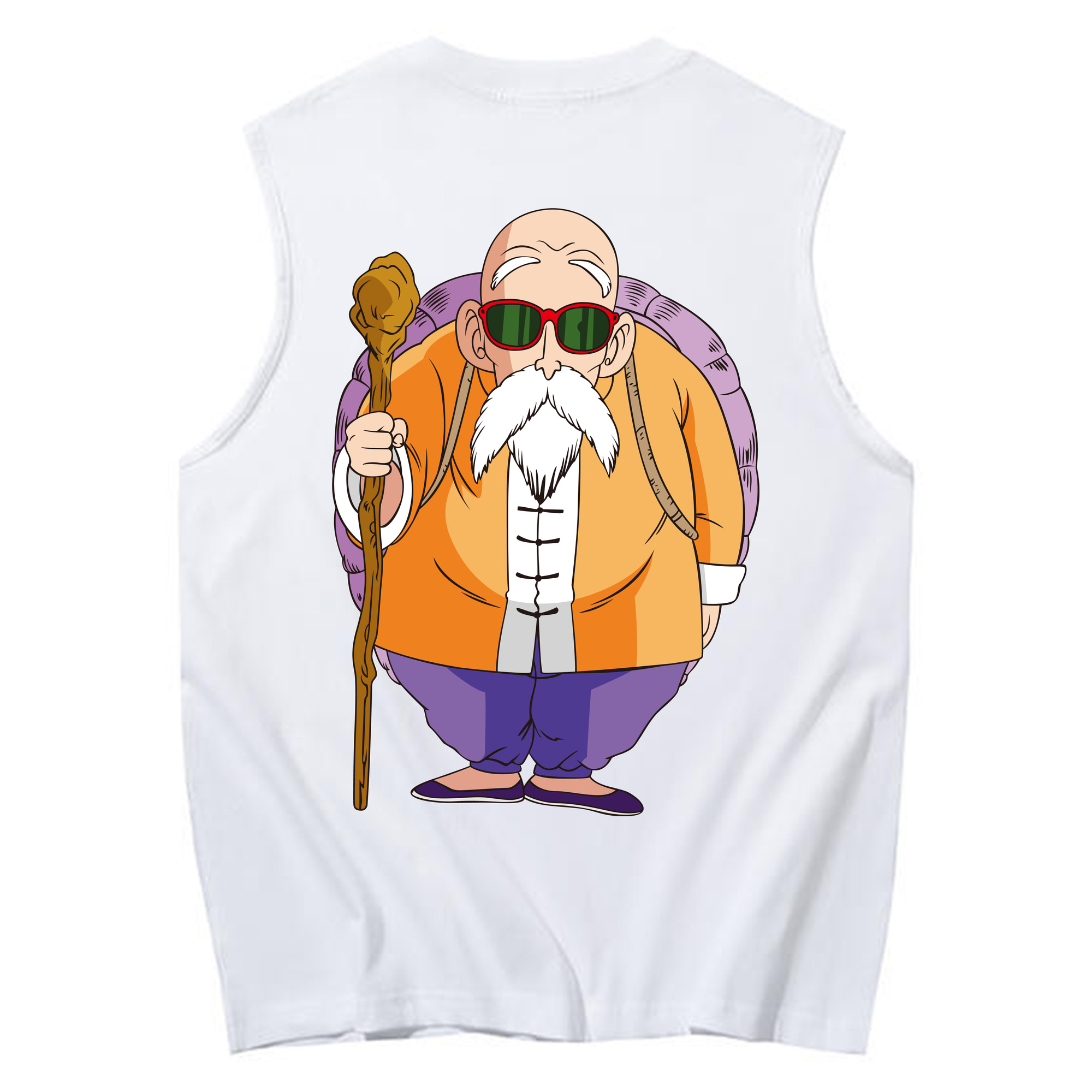 （画像用） ドラゴンボール 亀仙人（かめせんにん） DRAGON BALL Master Roshi Kame Sennin コットン100％タンクトップ（背面プリント）