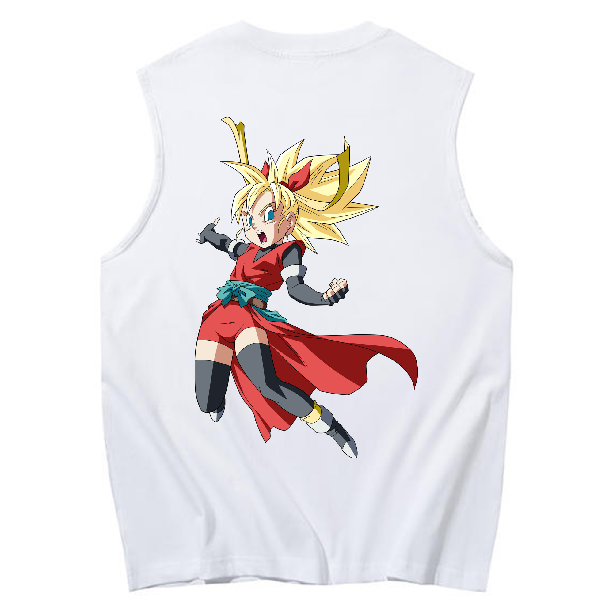 （画像用） ドラゴンボール カリフラ DRAGON BALL Caulifla コットン100％タンクトップ（背面プリント）