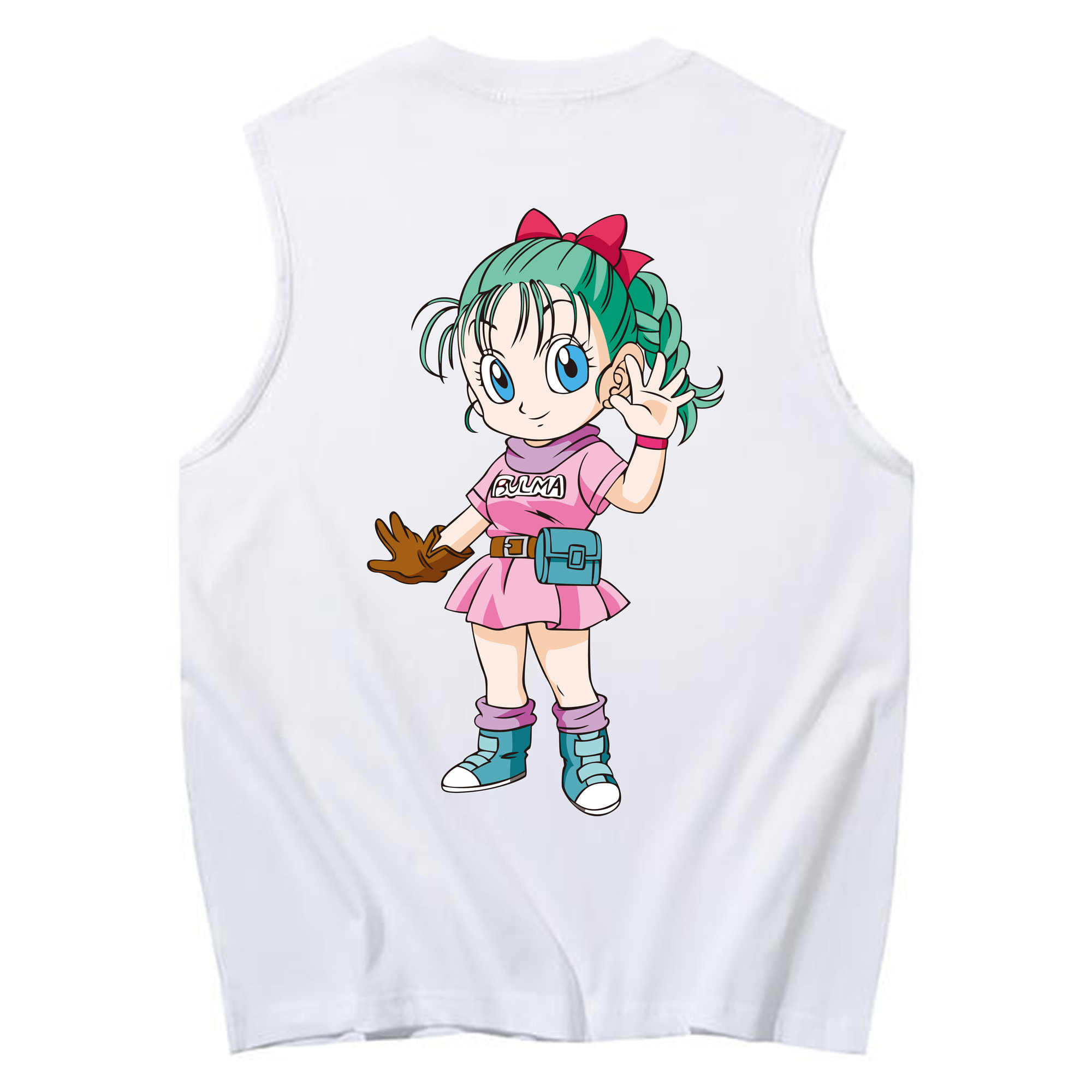 （画像用） ドラゴンボール ブルマ DRAGON BALL Bulma コットン100％タンクトップ（背面プリント）