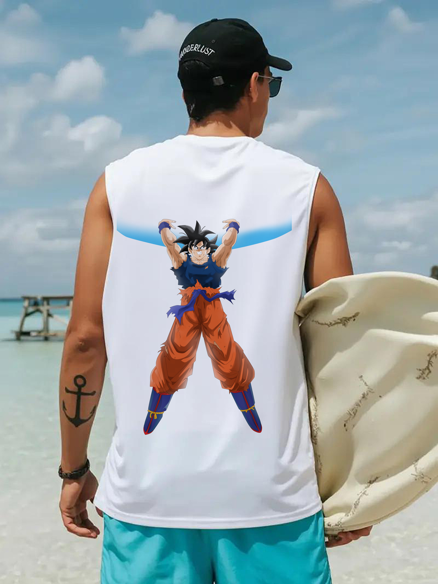 ドラゴンボール 孫悟空（そん ごくう）Son Goku カカロット DRAGON BALL Kakarotto コットン100％タンクトップ（背面プリント）