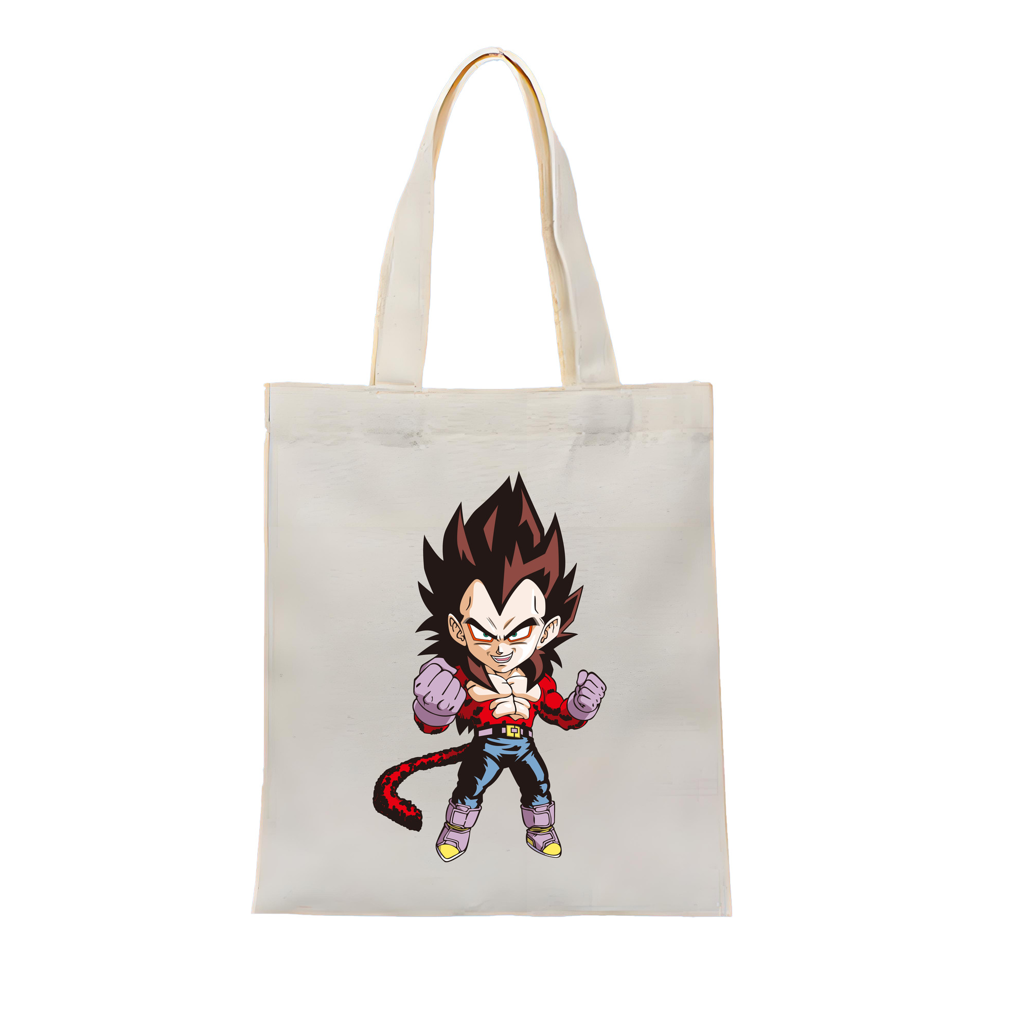 （画像用） ドラゴンボール ベジータ四世（Bejīta Yonsei）DRAGON BALL Vegeta IV 縦型キャンバス生地手提げバッグ　トートバッグ