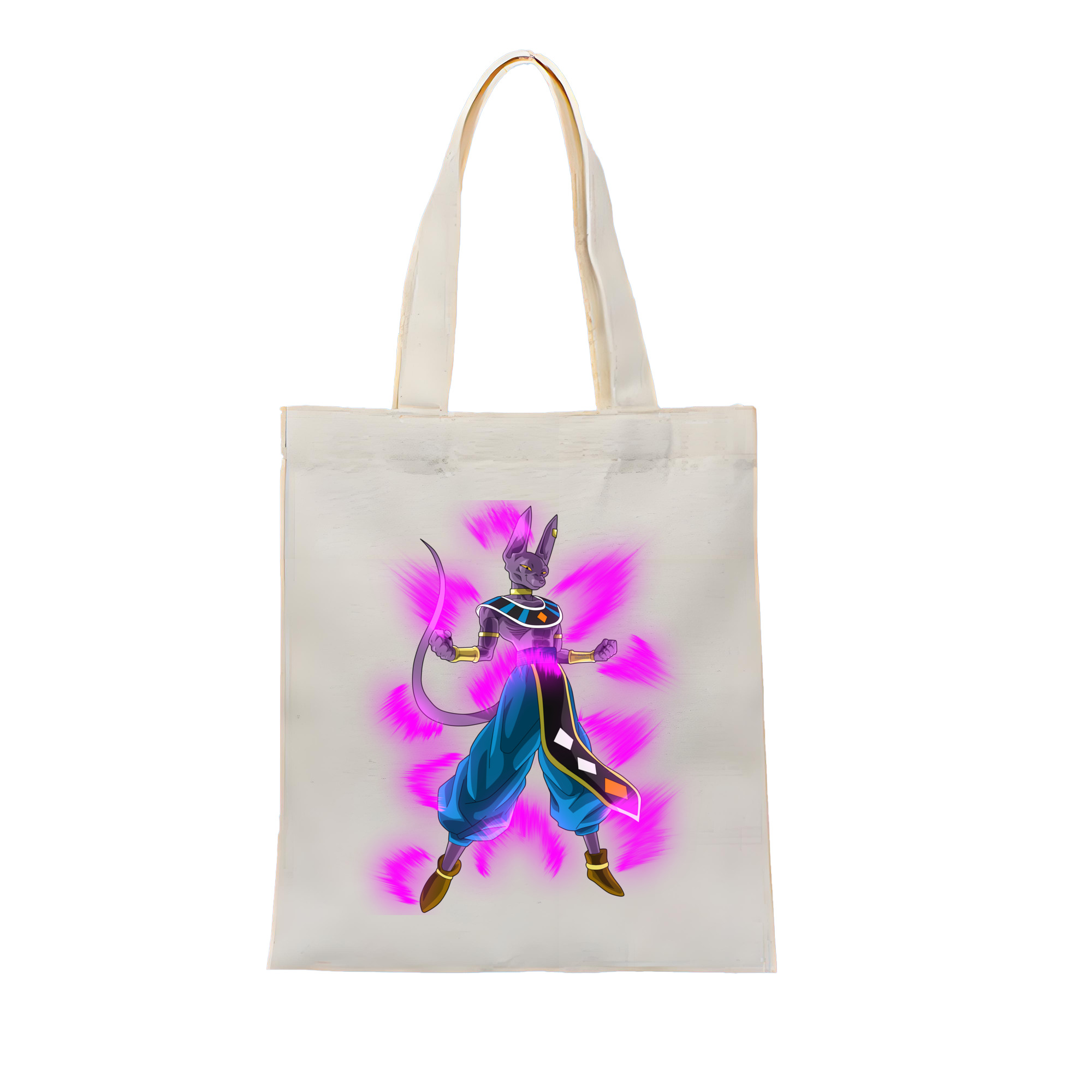 （画像用） ドラゴンボール ビルス 破壊神ビルス DRAGON BALL Beerus Birusu 縦型キャンバス生地手提げバッグ　トートバッグ