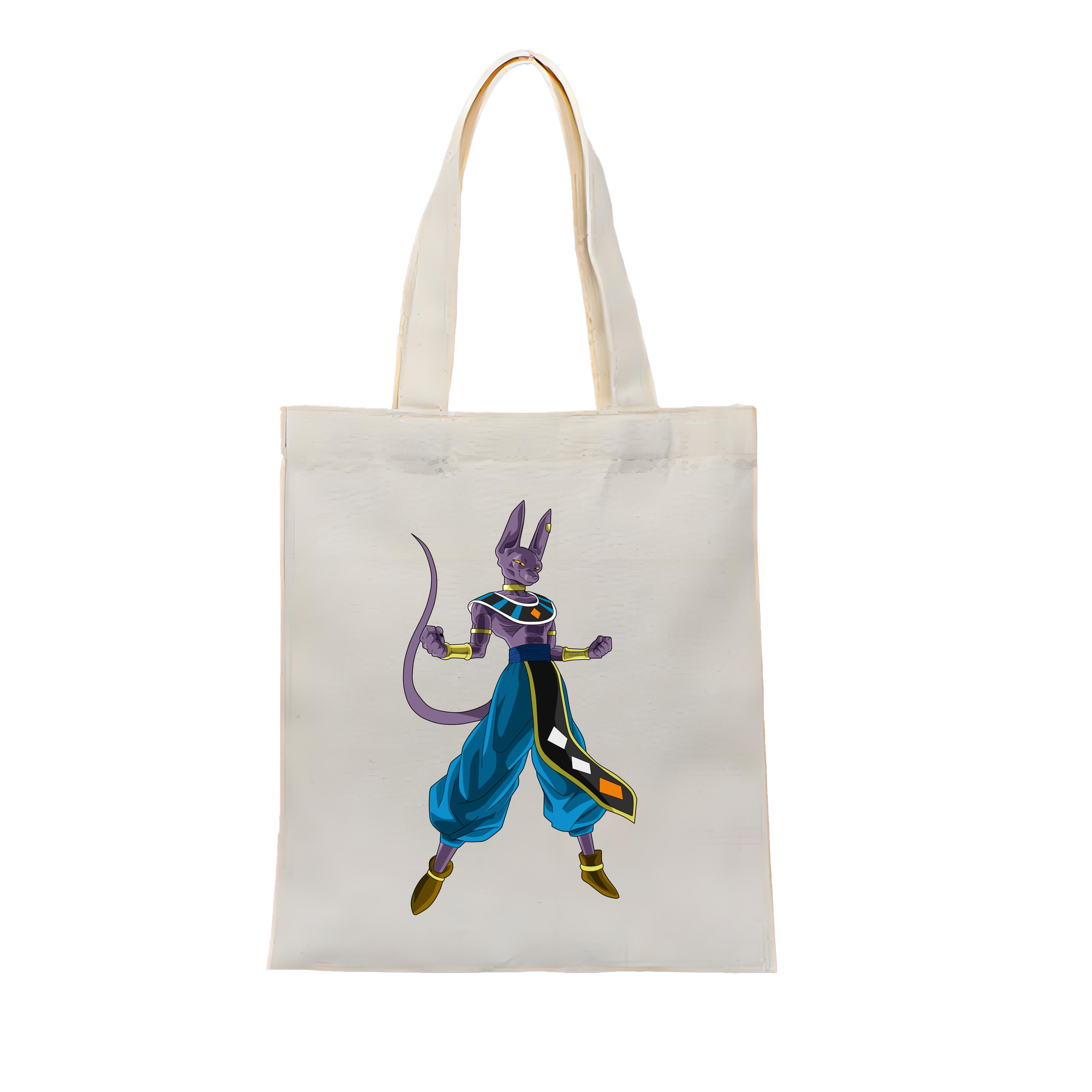 （画像用） ドラゴンボール ビルス 破壊神ビルス DRAGON BALL Beerus Birusu 縦型キャンバス生地手提げバッグ　トートバッグ