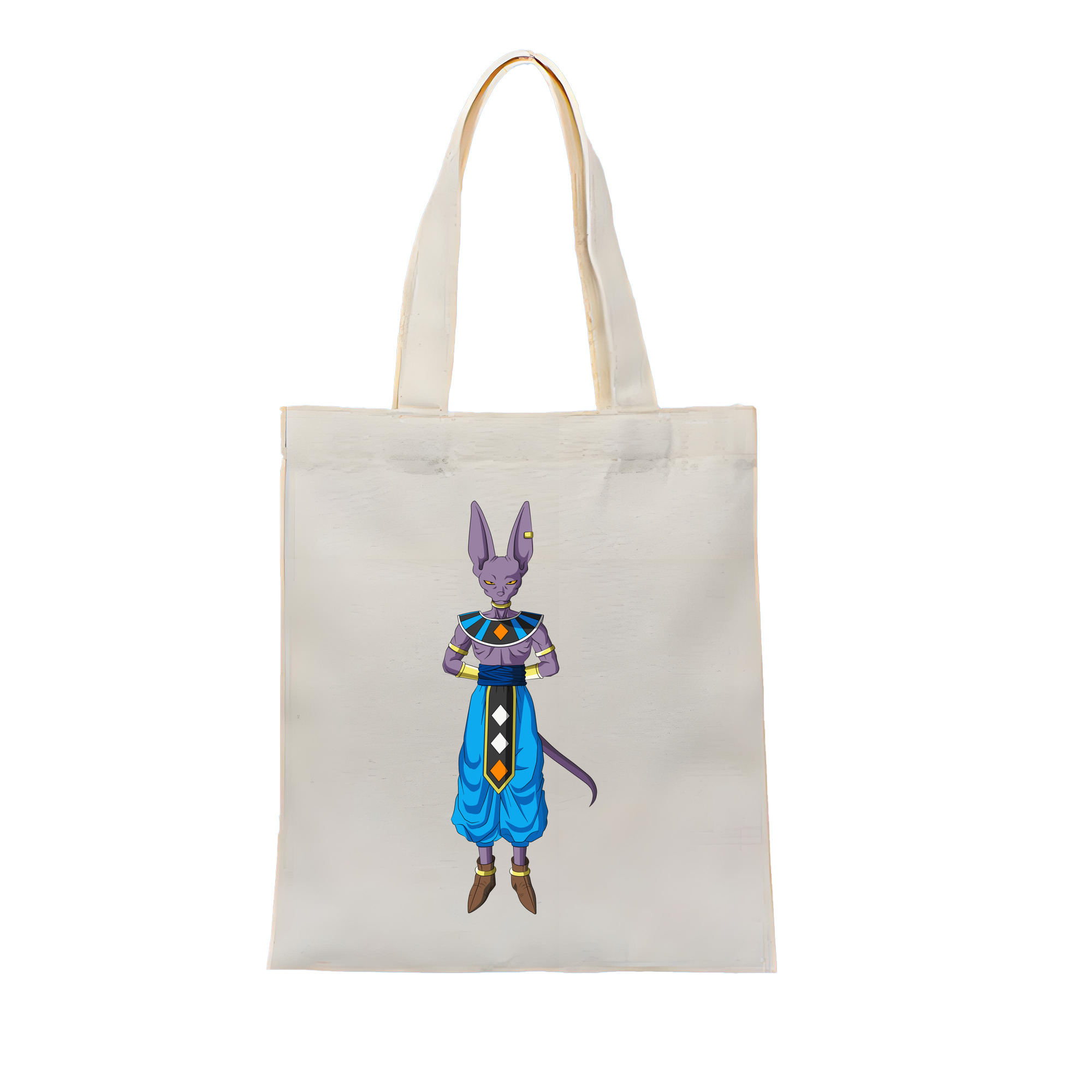 （画像用） ドラゴンボール ビルス 破壊神ビルス DRAGON BALL Beerus Birusu 縦型キャンバス生地手提げバッグ　トートバッグ