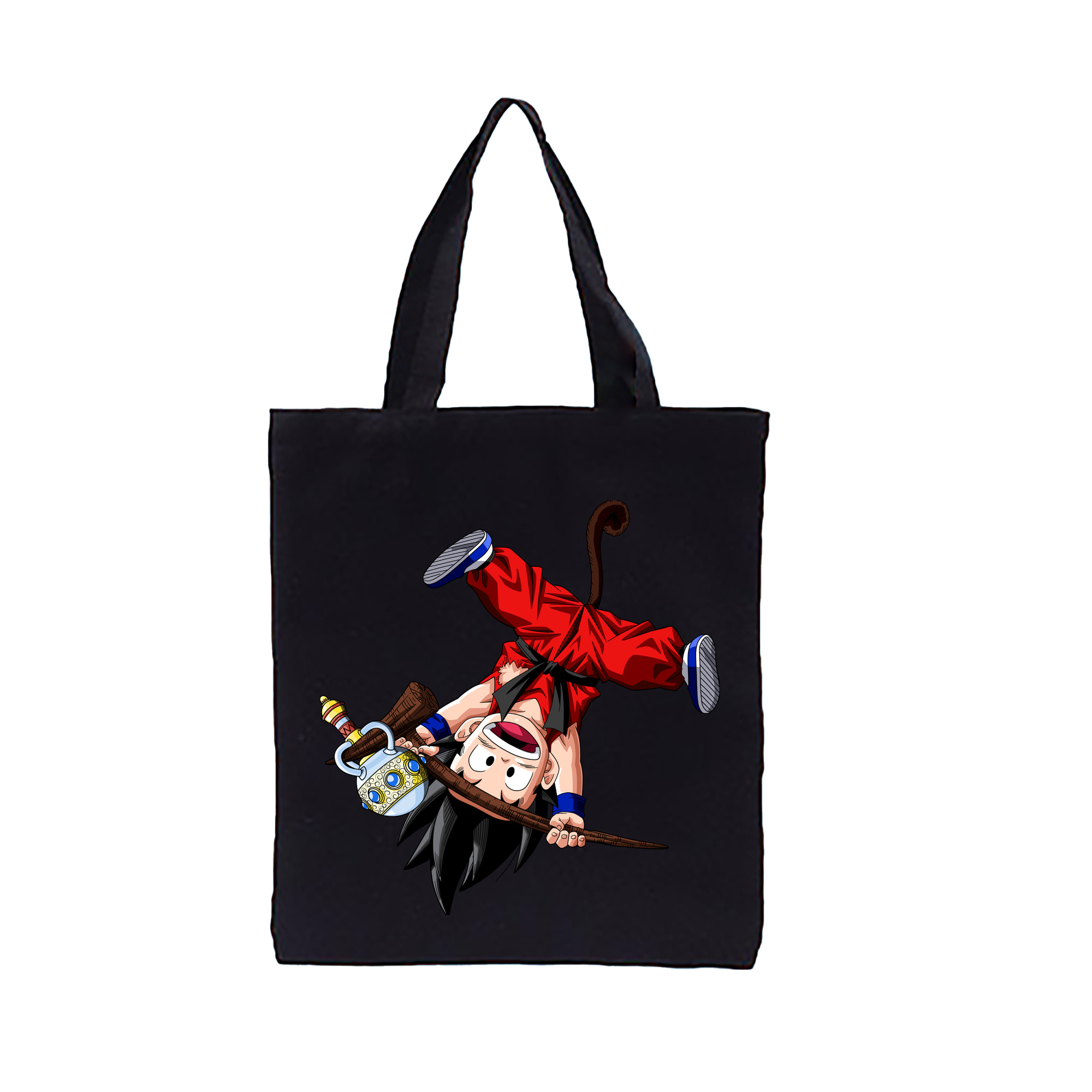 （画像用） ドラゴンボール 孫悟空（そん ごくう）Son Goku カカロット DRAGON BALL Kakarotto 縦型キャンバス生地手提げバッグ　トートバッグ
