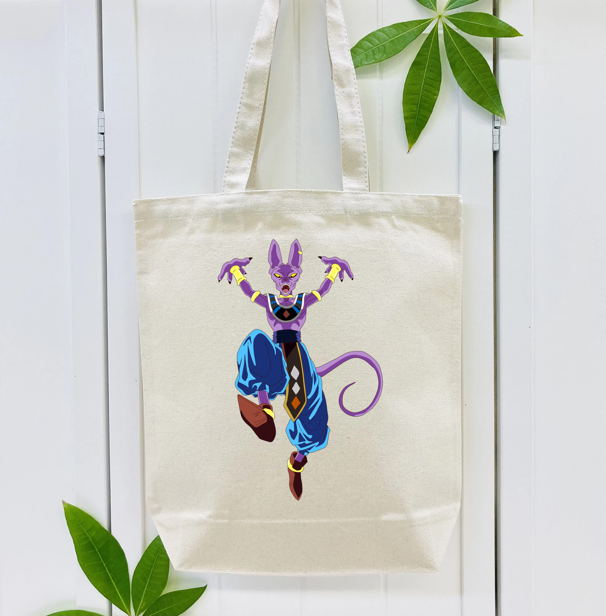 ドラゴンボール ビルス 破壊神ビルス DRAGON BALL Beerus Birusu 縦型キャンバス生地手提げバッグ　トートバッグ