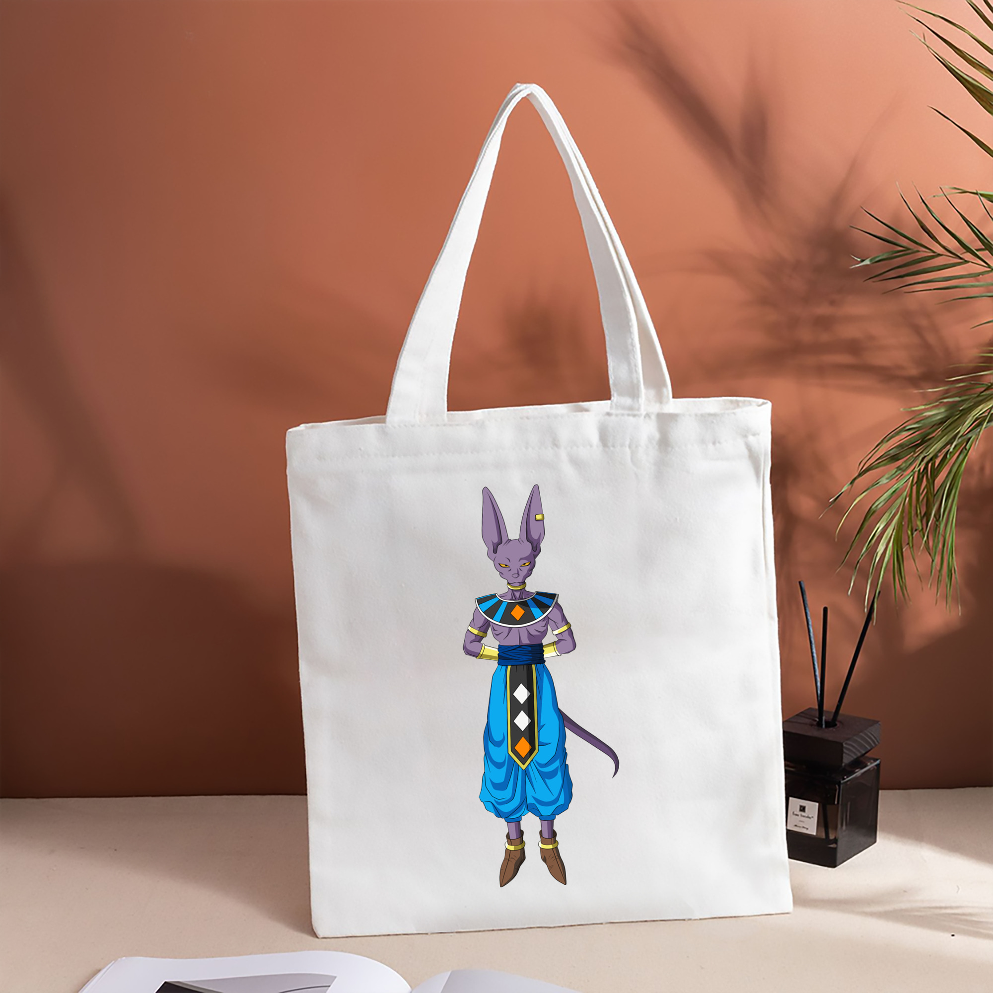 ドラゴンボール ビルス 破壊神ビルス DRAGON BALL Beerus Birusu 縦型キャンバス生地手提げバッグ　トートバッグ