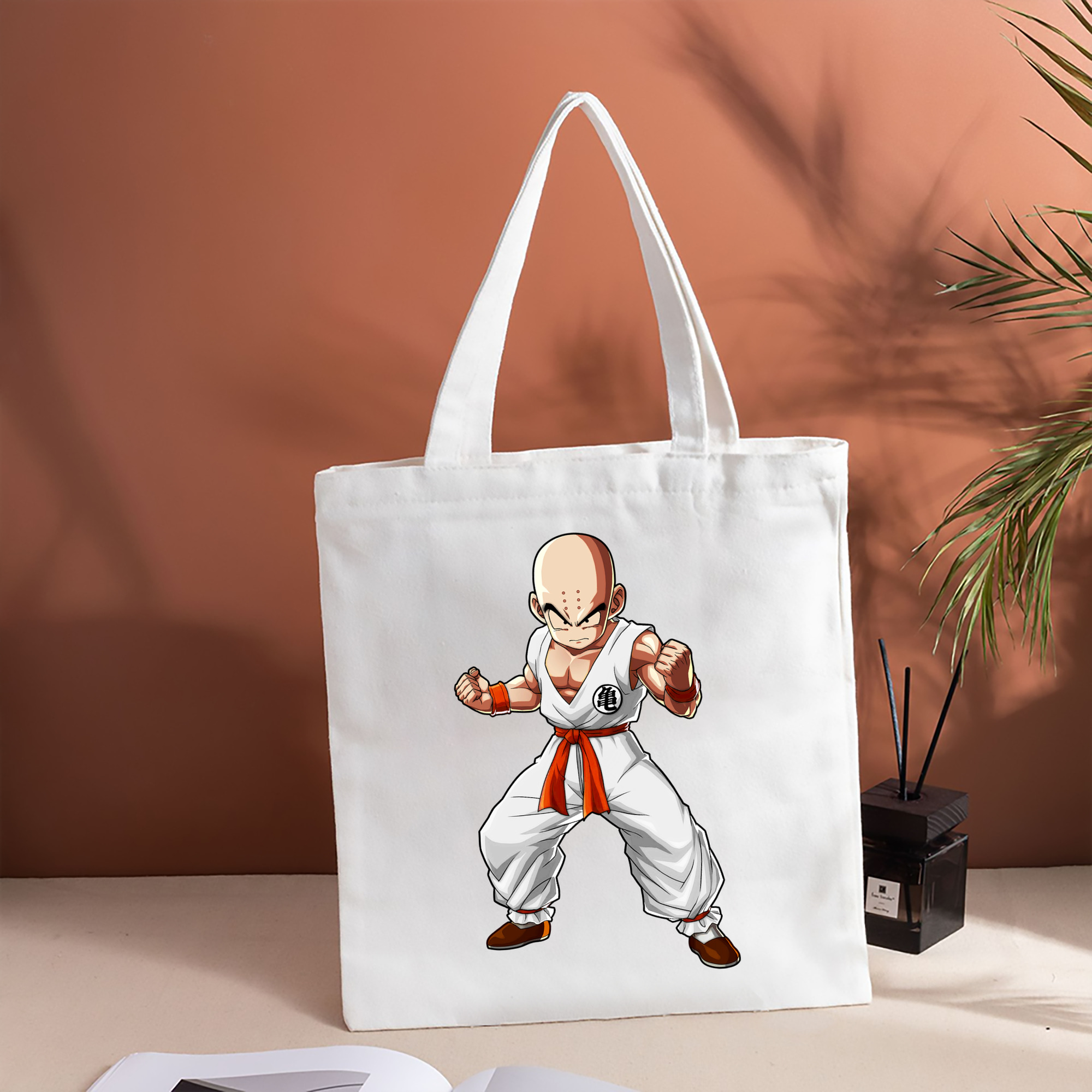 ドラゴンボール クリリン DRAGON BALL krillin 縦型キャンバス生地手提げバッグ　トートバッグ
