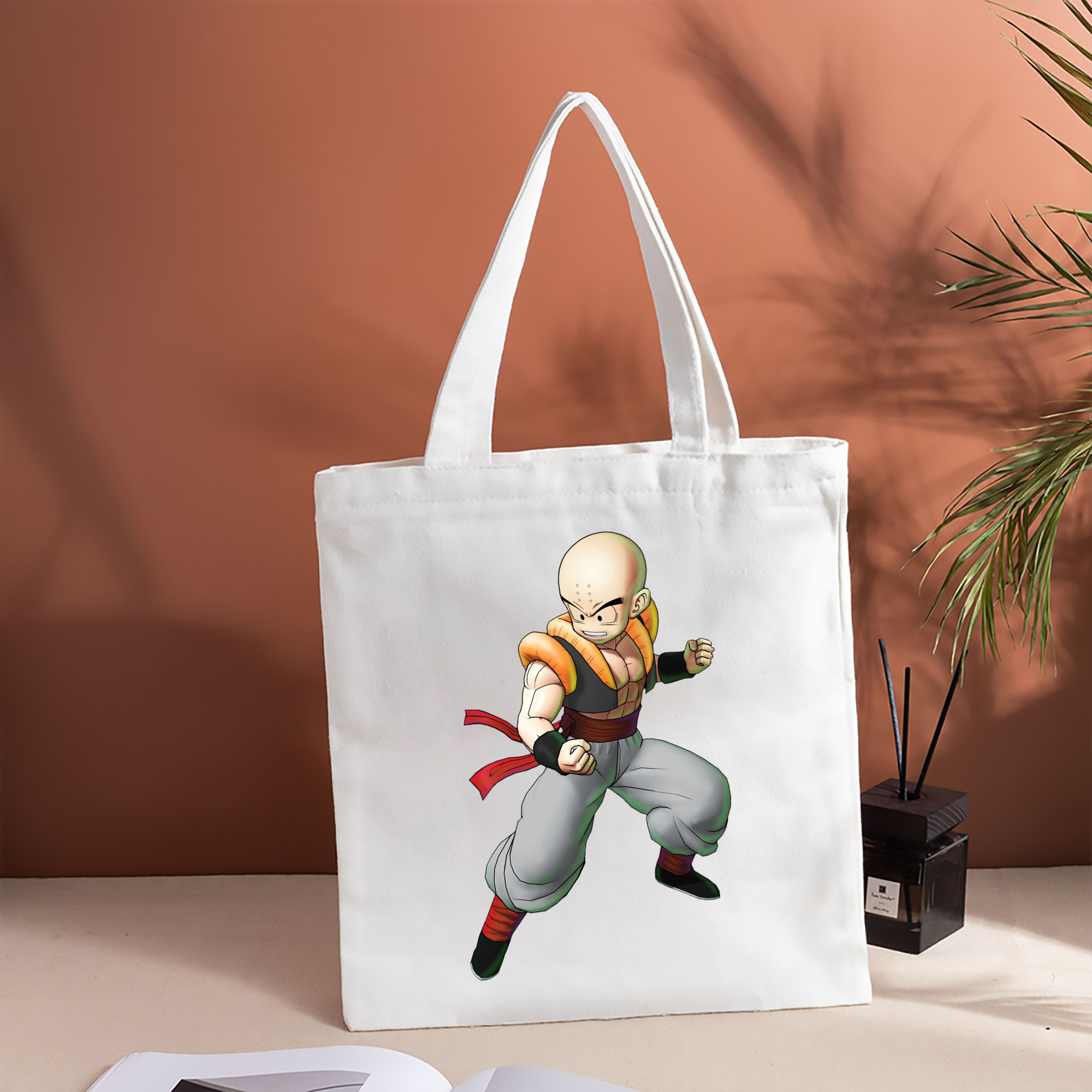 ドラゴンボール クリリン DRAGON BALL krillin 縦型キャンバス生地手提げバッグ　トートバッグ